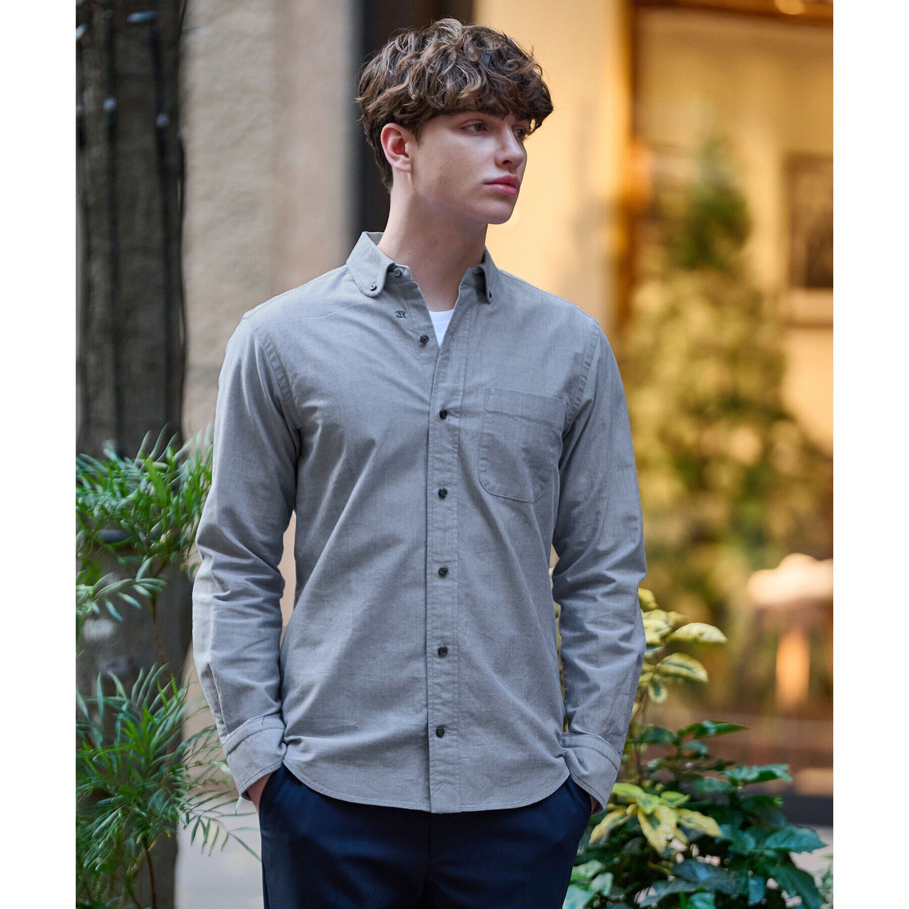 DRESSTERIOR「オックスフォード ラウンドカラーシャツ」|シャツ・ブラウス|