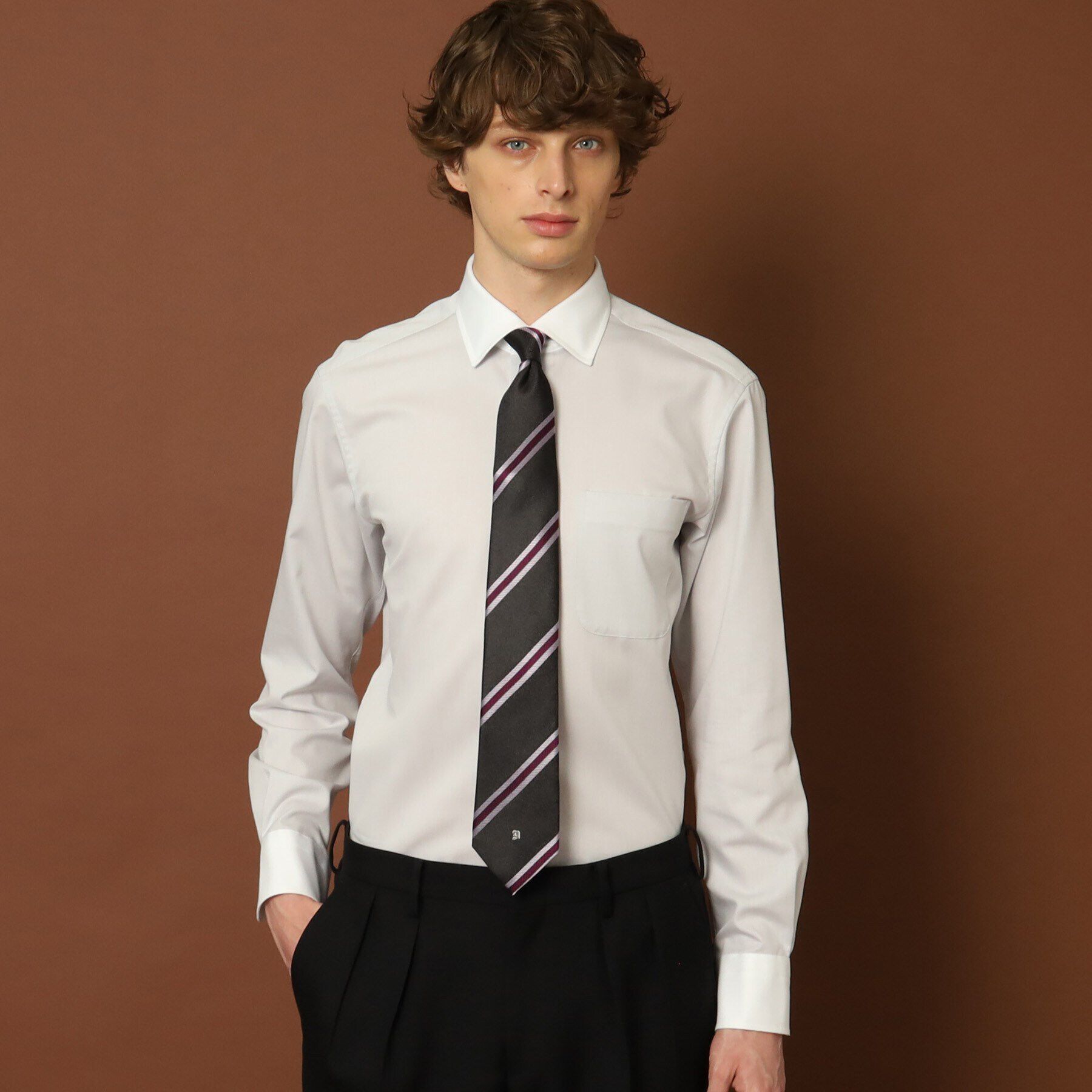 DRESSTERIOR「ワイドカラー クレリックシャツ」|シャツ・ブラウス|