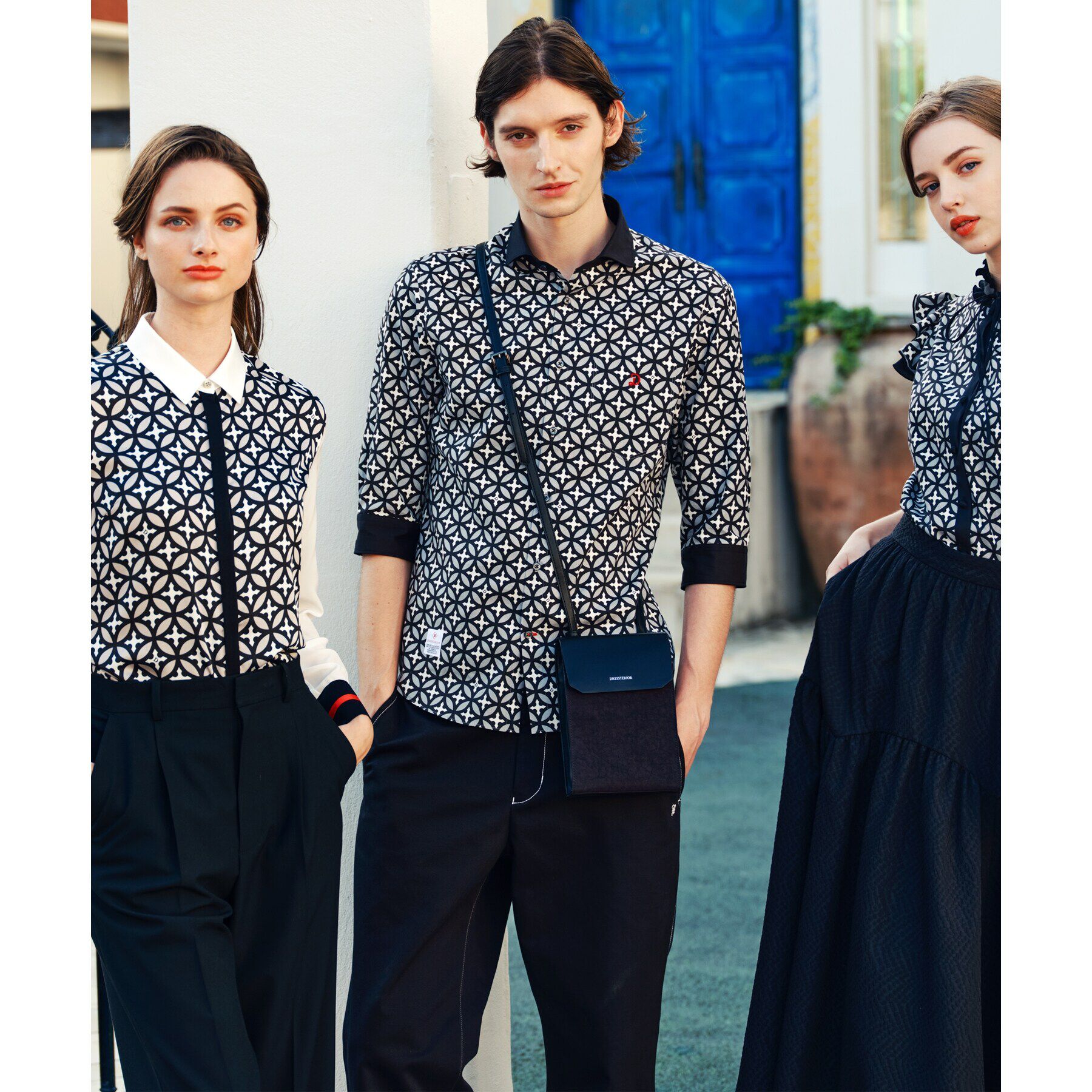 DRESSTERIOR「【Safari5月号掲載】オーバーラップサークル スリークオーターシャツ」|シャツ・ブラウス|