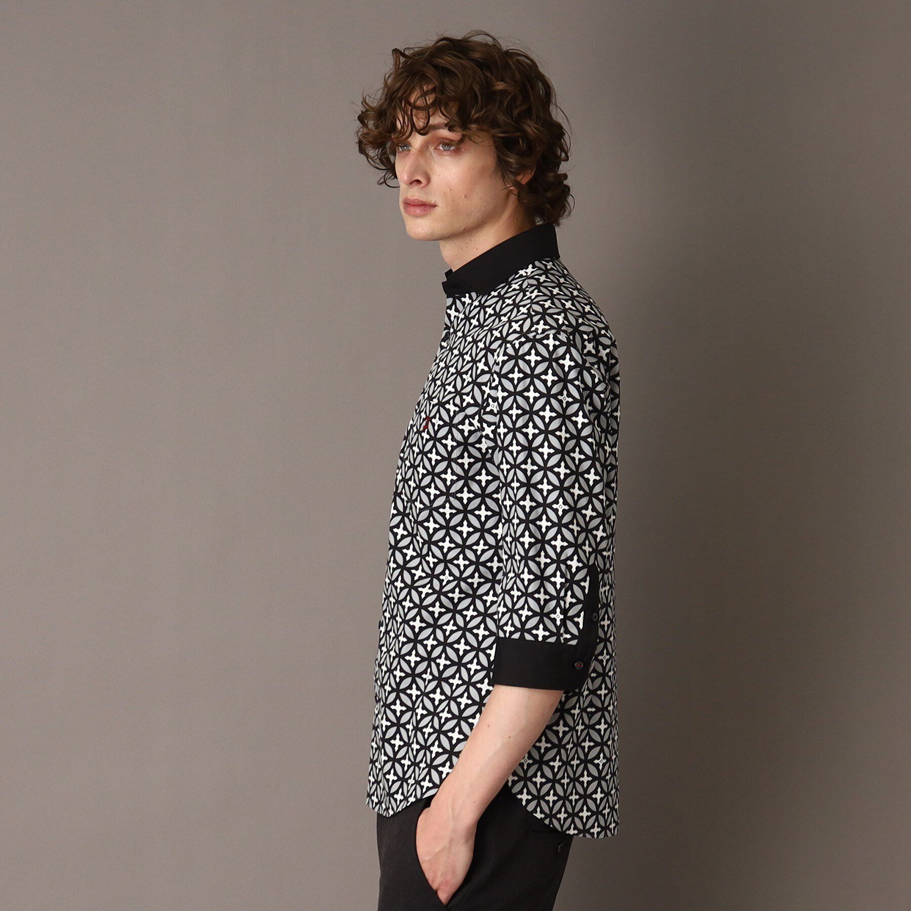 DRESSTERIOR「【Safari5月号掲載】オーバーラップサークル スリークオーターシャツ」|シャツ・ブラウス|