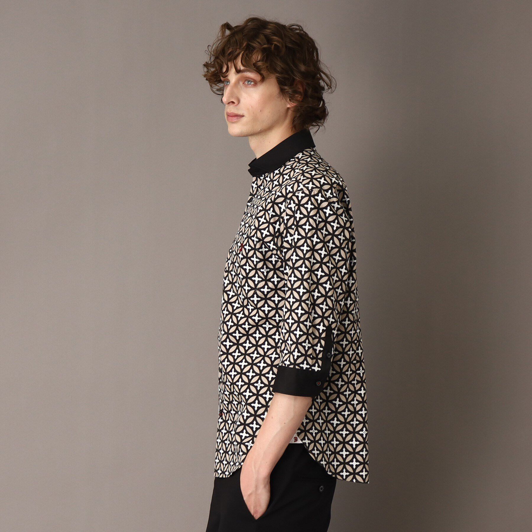 DRESSTERIOR「【Safari5月号掲載】オーバーラップサークル スリークオーターシャツ」|シャツ・ブラウス|