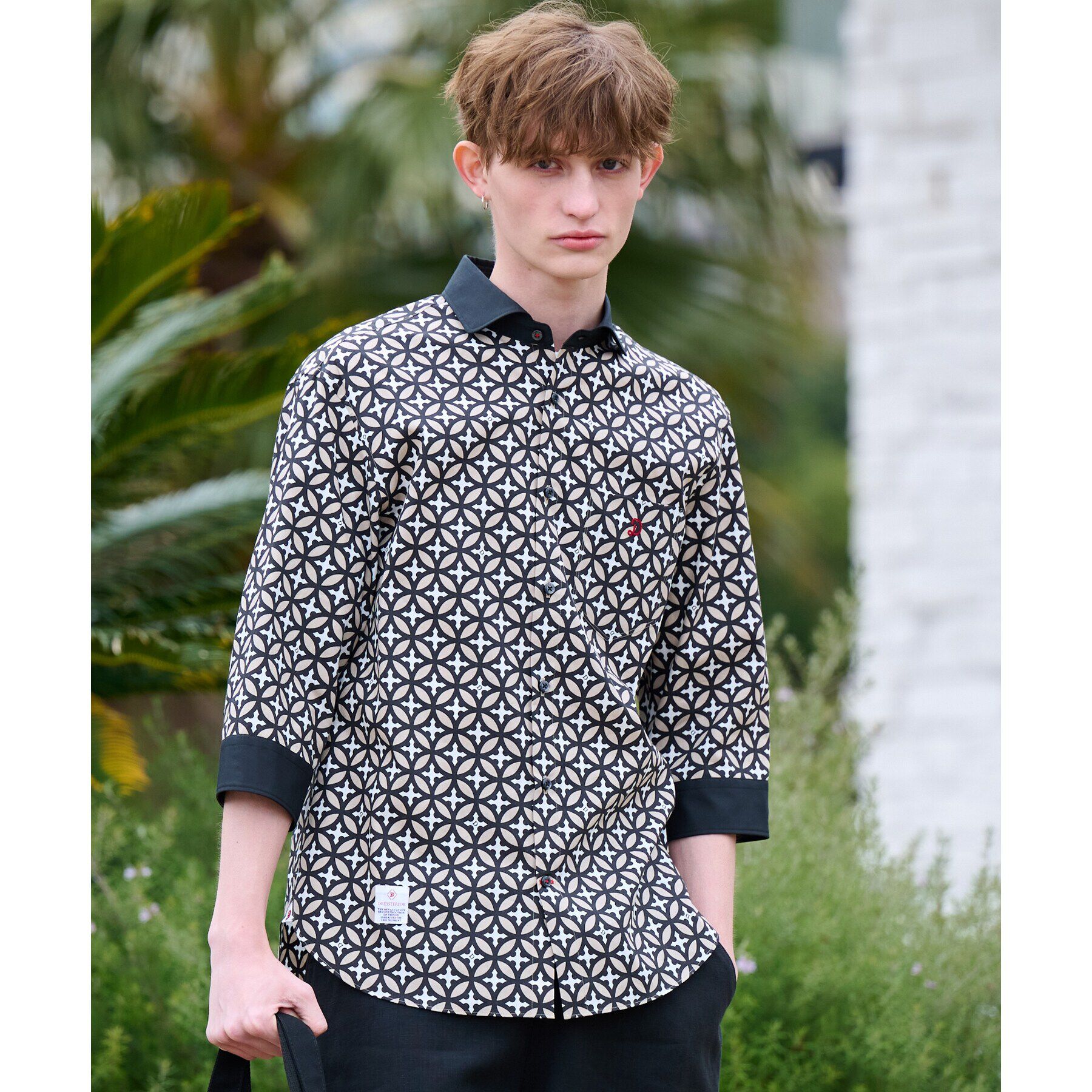 DRESSTERIOR「【Safari5月号掲載】オーバーラップサークル スリークオーターシャツ」|シャツ・ブラウス|