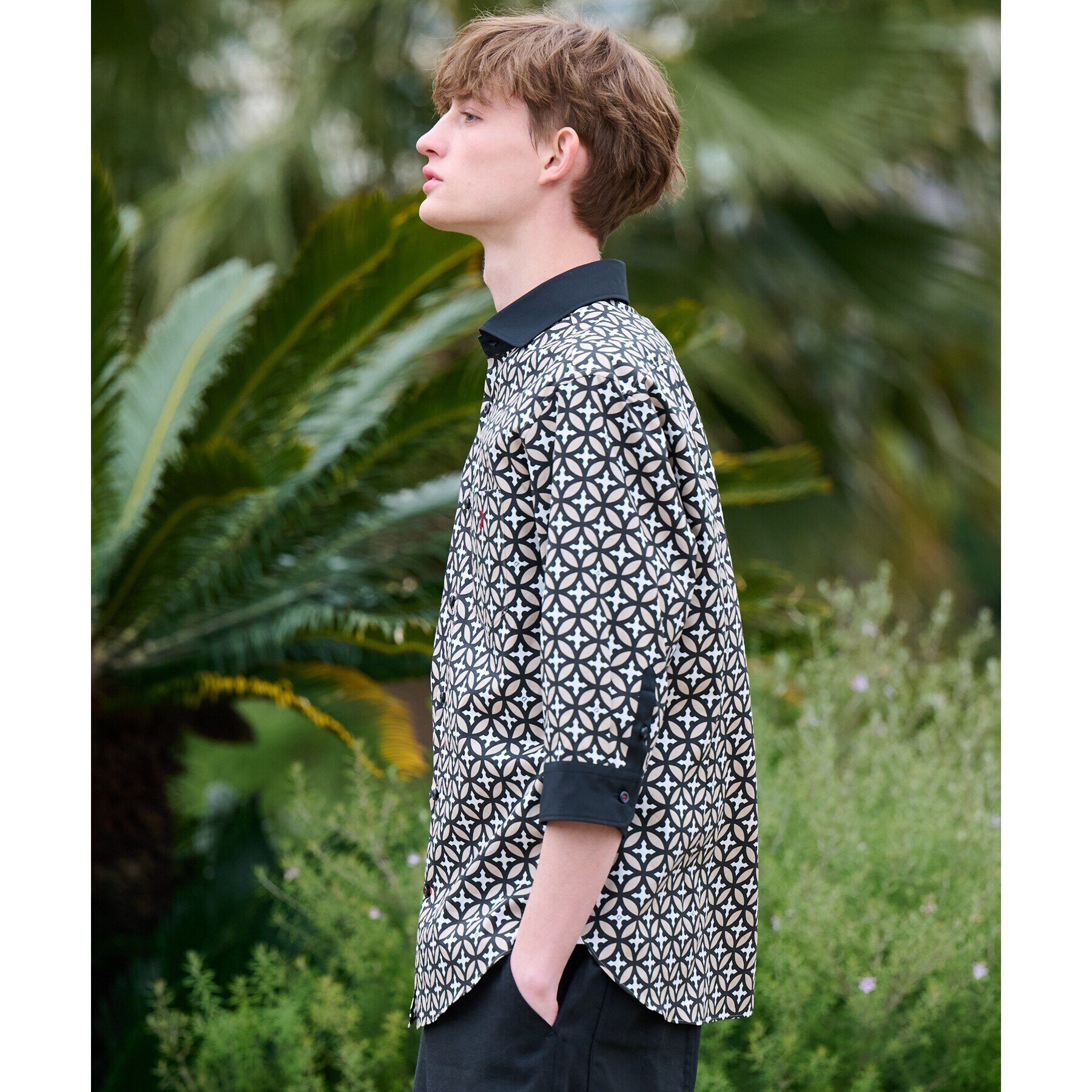 DRESSTERIOR「【Safari5月号掲載】オーバーラップサークル スリークオーターシャツ」|シャツ・ブラウス|