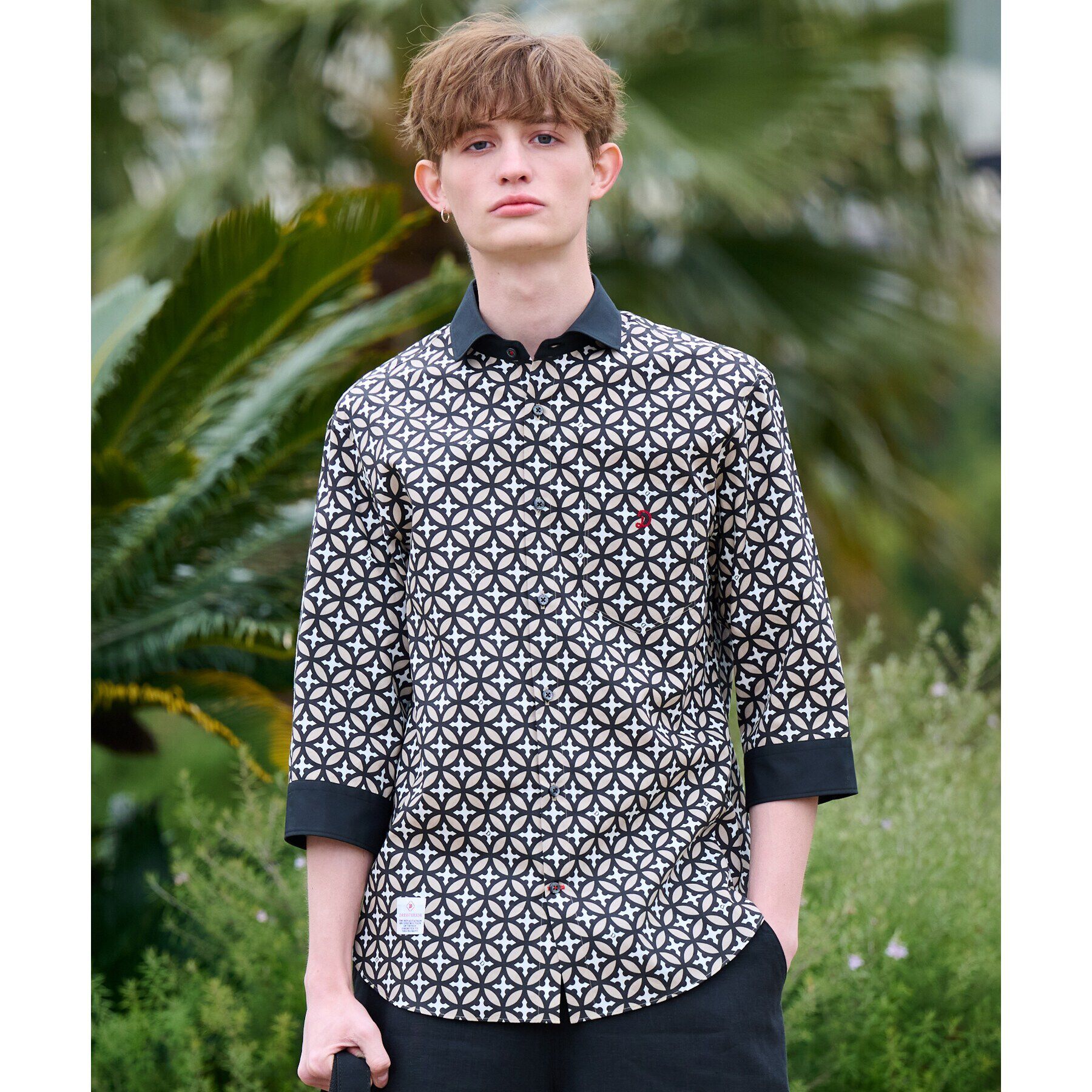 DRESSTERIOR「【Safari5月号掲載】オーバーラップサークル スリークオーターシャツ」|シャツ・ブラウス|ベージュ(152)