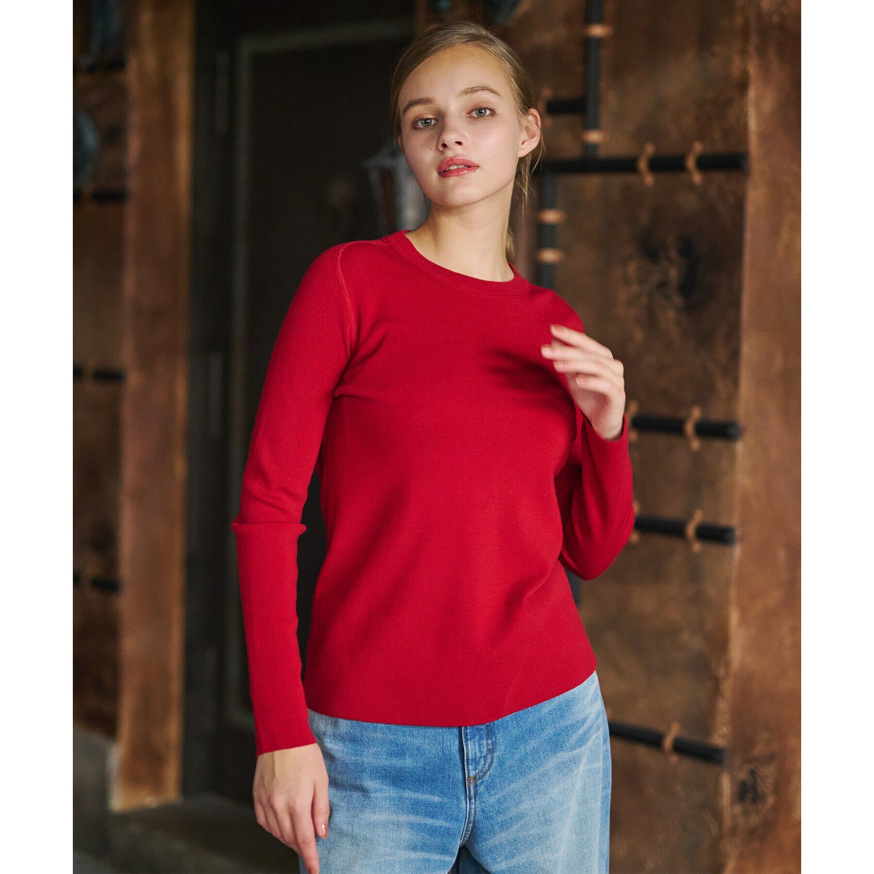 DRESSTERIOR「ストレッチフルニードルプルオーバーニット」|ニット・セーター|