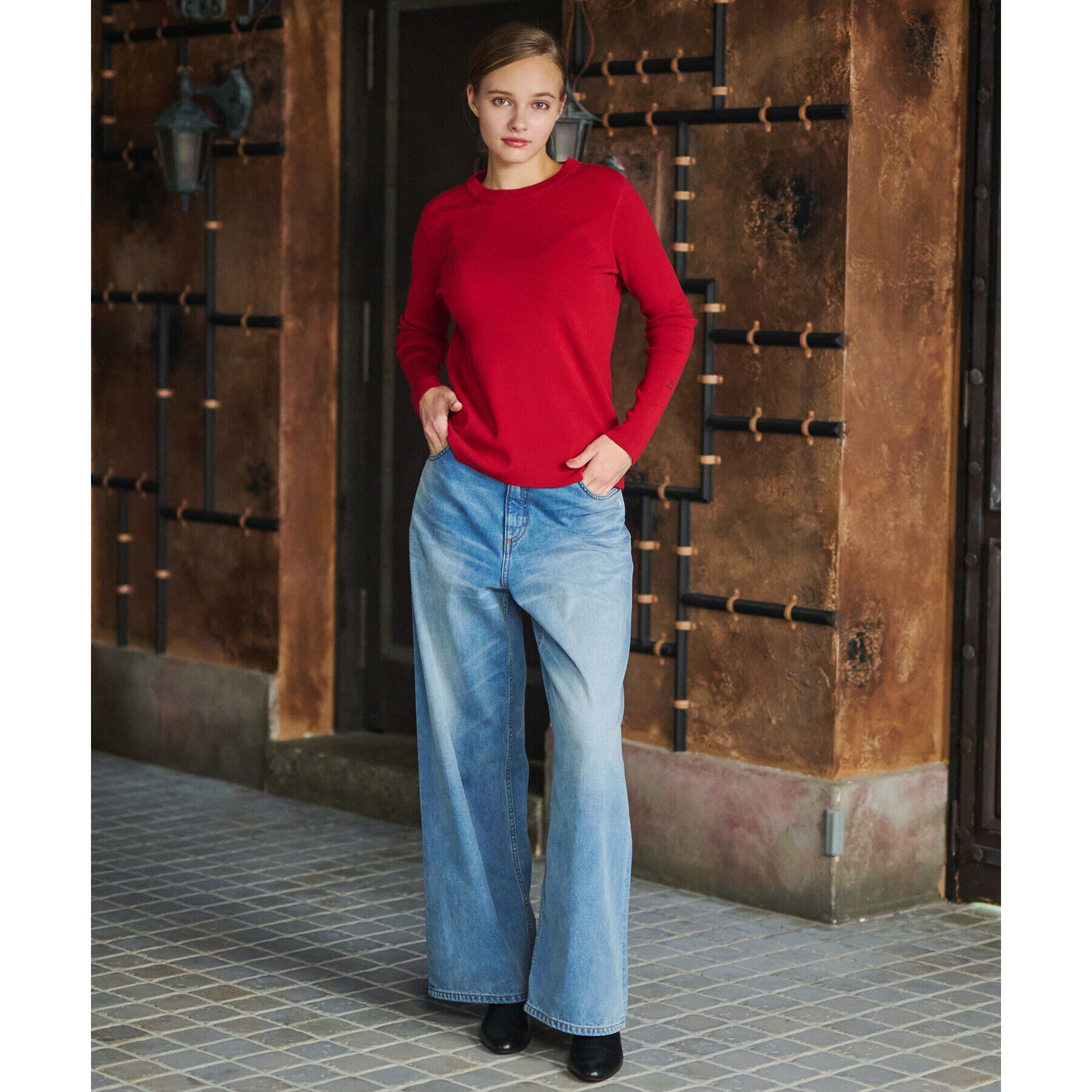 DRESSTERIOR「ストレッチフルニードルプルオーバーニット」|ニット・セーター|