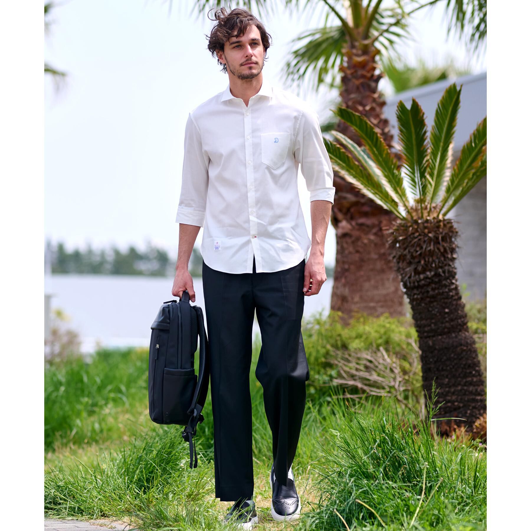 DRESSTERIOR「リネン混スリークオーターシャツ」|シャツ・ブラウス|