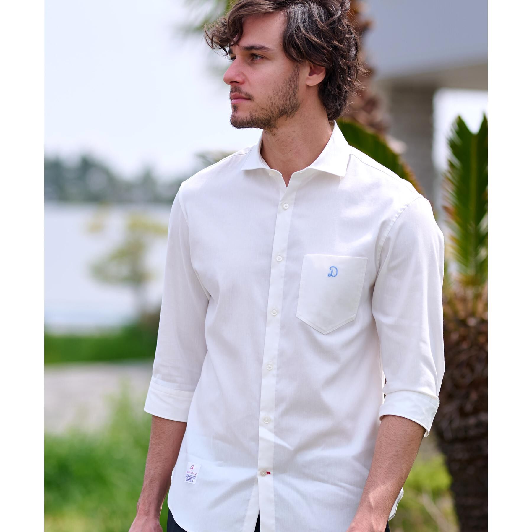 DRESSTERIOR「リネン混スリークオーターシャツ」|シャツ・ブラウス|