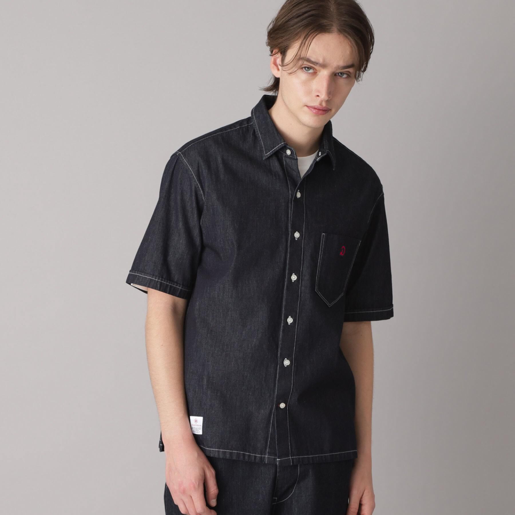 DRESSTERIOR「【セットアップ可】ライトデニム ハーフスリーブシャツ」|シャツ・ブラウス|