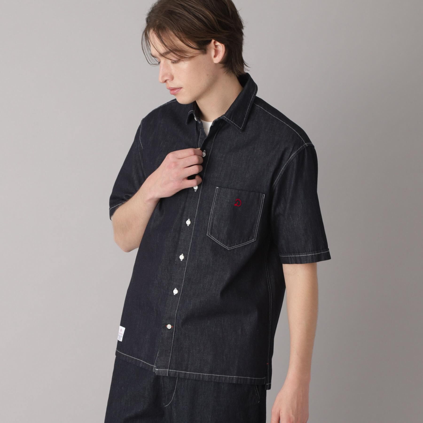 DRESSTERIOR「【セットアップ可】ライトデニム ハーフスリーブシャツ」|シャツ・ブラウス|