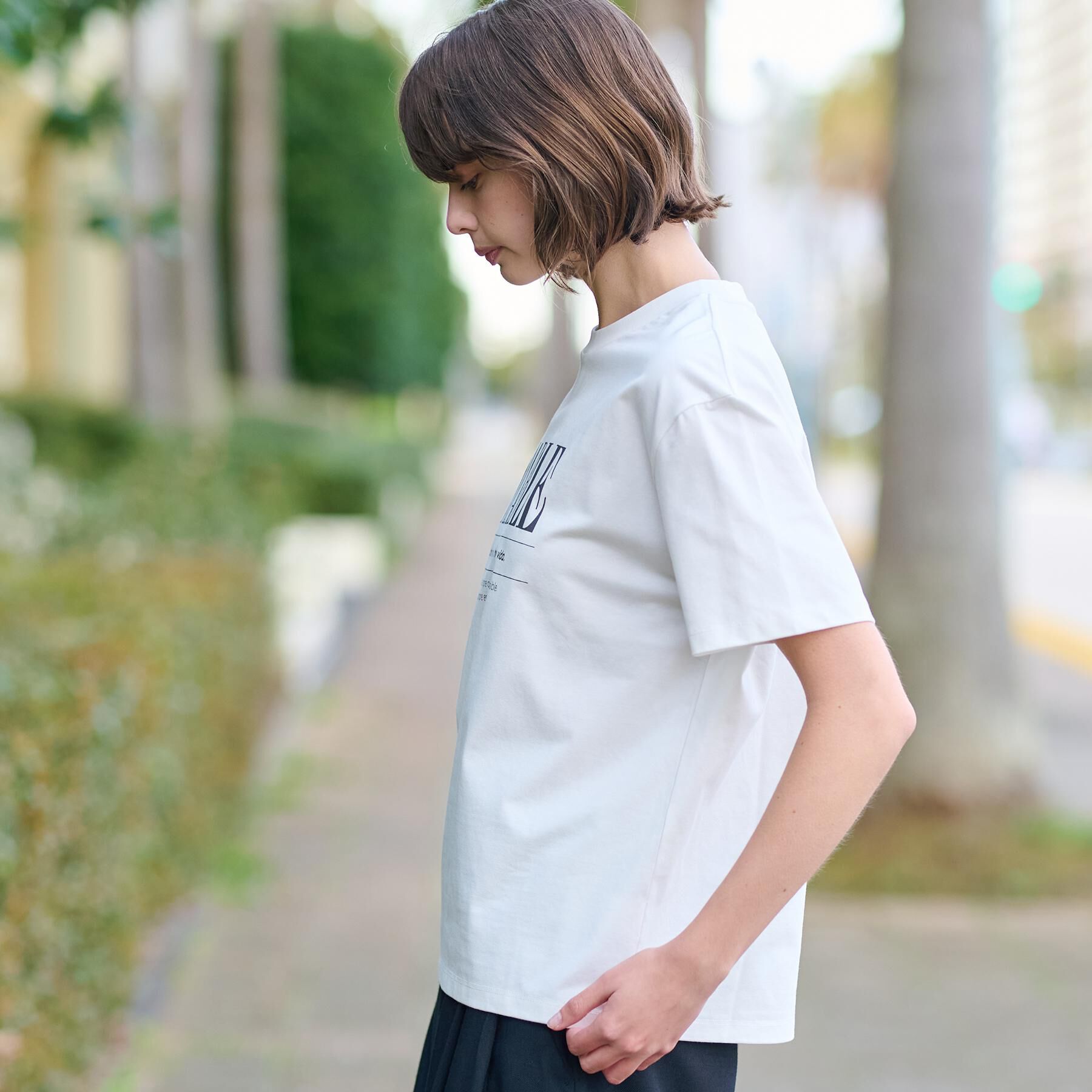 DRESSTERIOR「【接触冷感/UVカット】バックブリーズテックロゴTシャツ」|Tシャツ・カットソー|