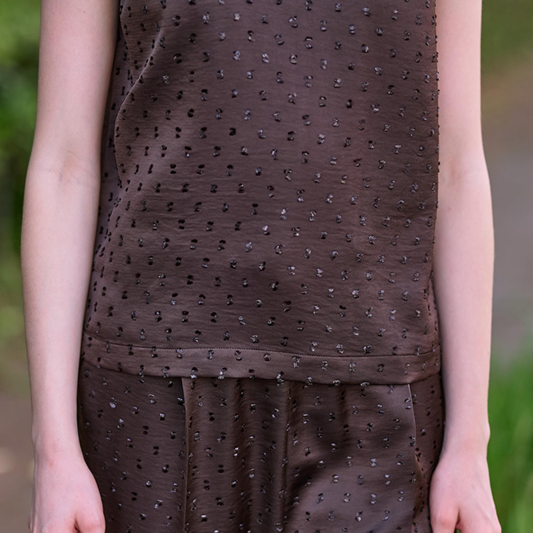 DRESSTERIOR「【セットアップ可/イージーケア】ドビーサテンフレンチスリーブブラウス」|シャツ・ブラウス|