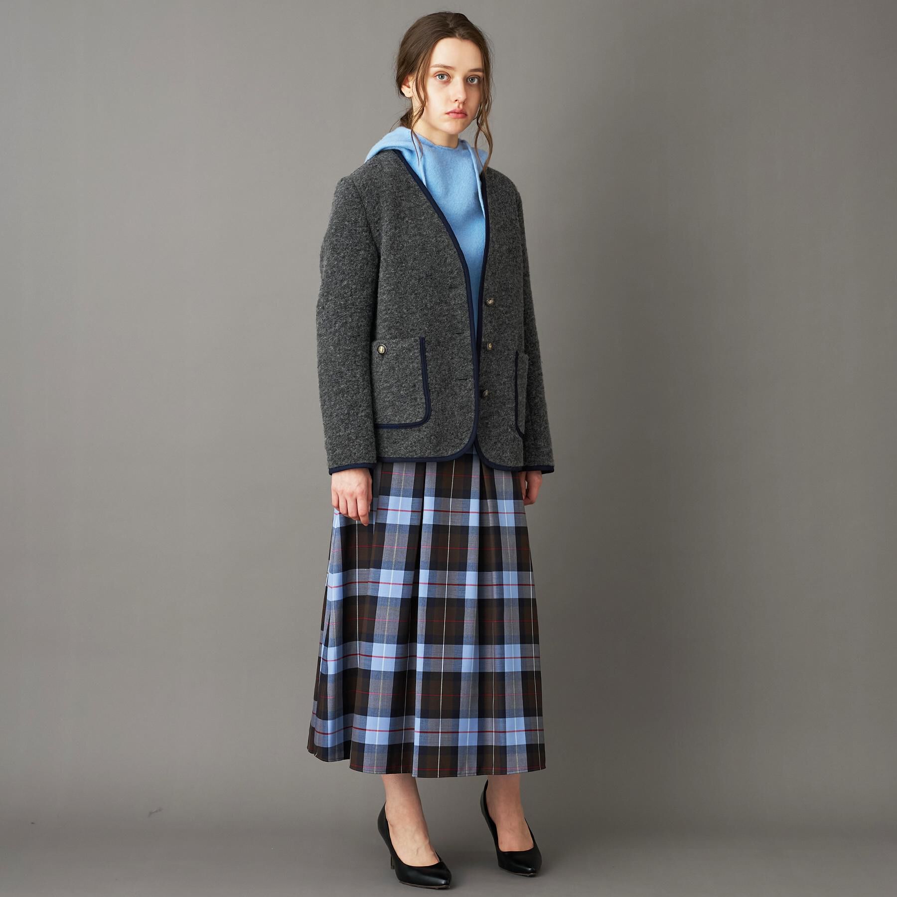 DRESSTERIOR「チロリアンニットジャケット」|ノーカラージャケット|