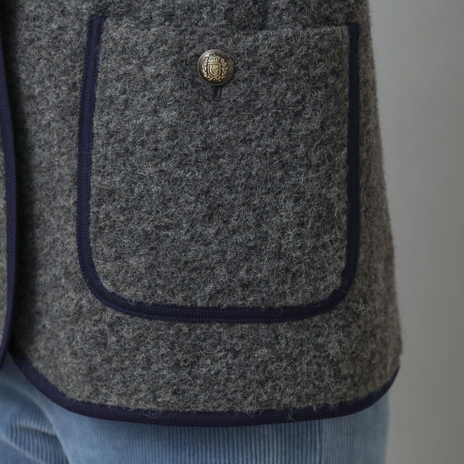 DRESSTERIOR「チロリアンニットジャケット」|ノーカラージャケット|