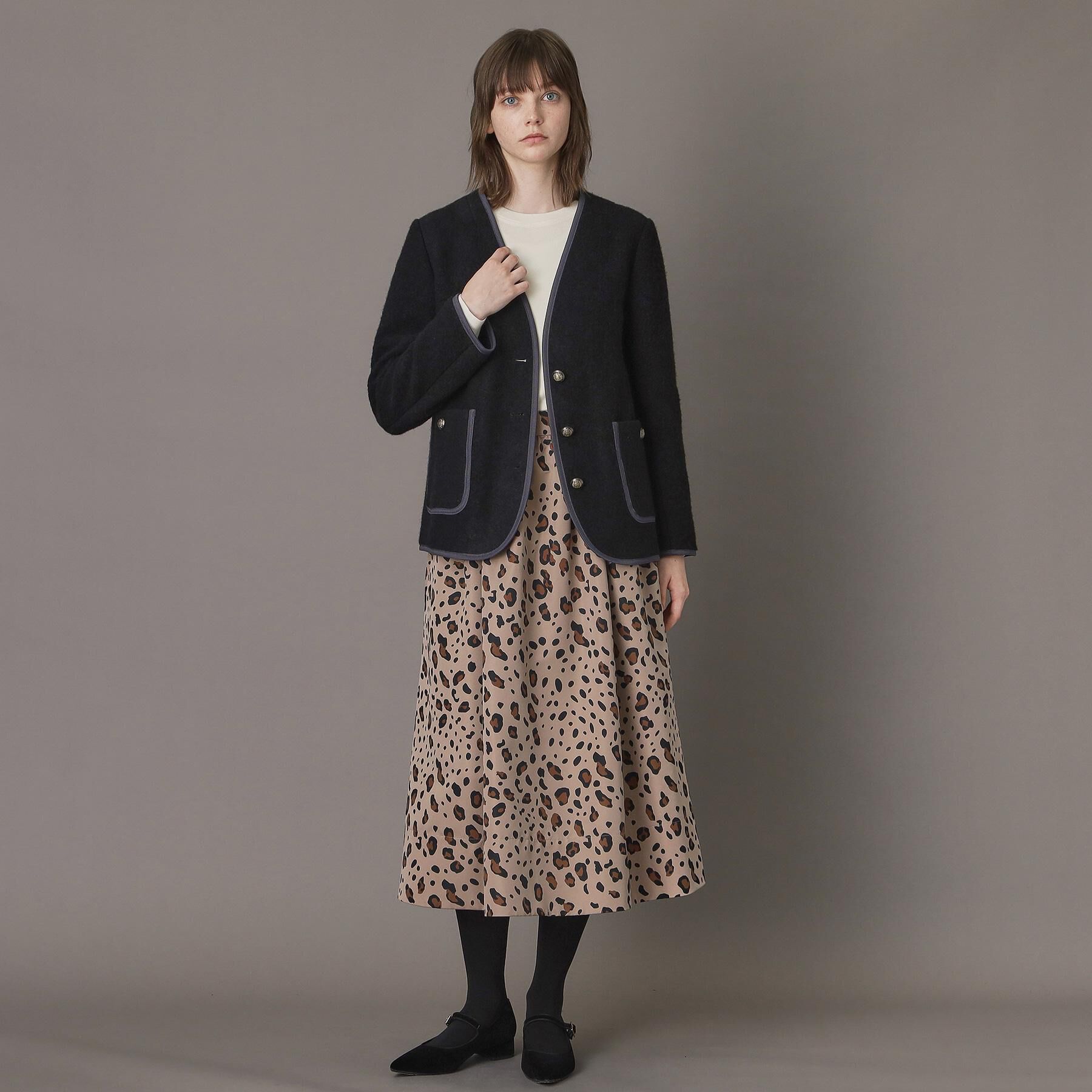 DRESSTERIOR「チロリアンニットジャケット」|ノーカラージャケット|