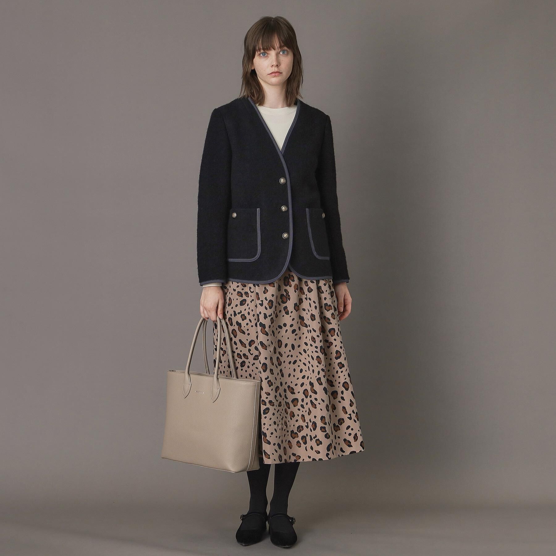 DRESSTERIOR「チロリアンニットジャケット」|ノーカラージャケット|