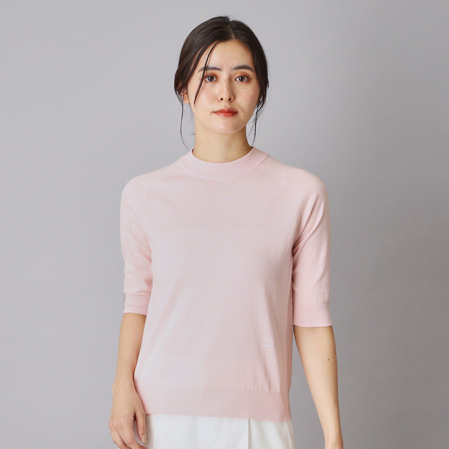 DRESSTERIOR「コットンシルクハーフスリーブニット」|ニット・セーター|