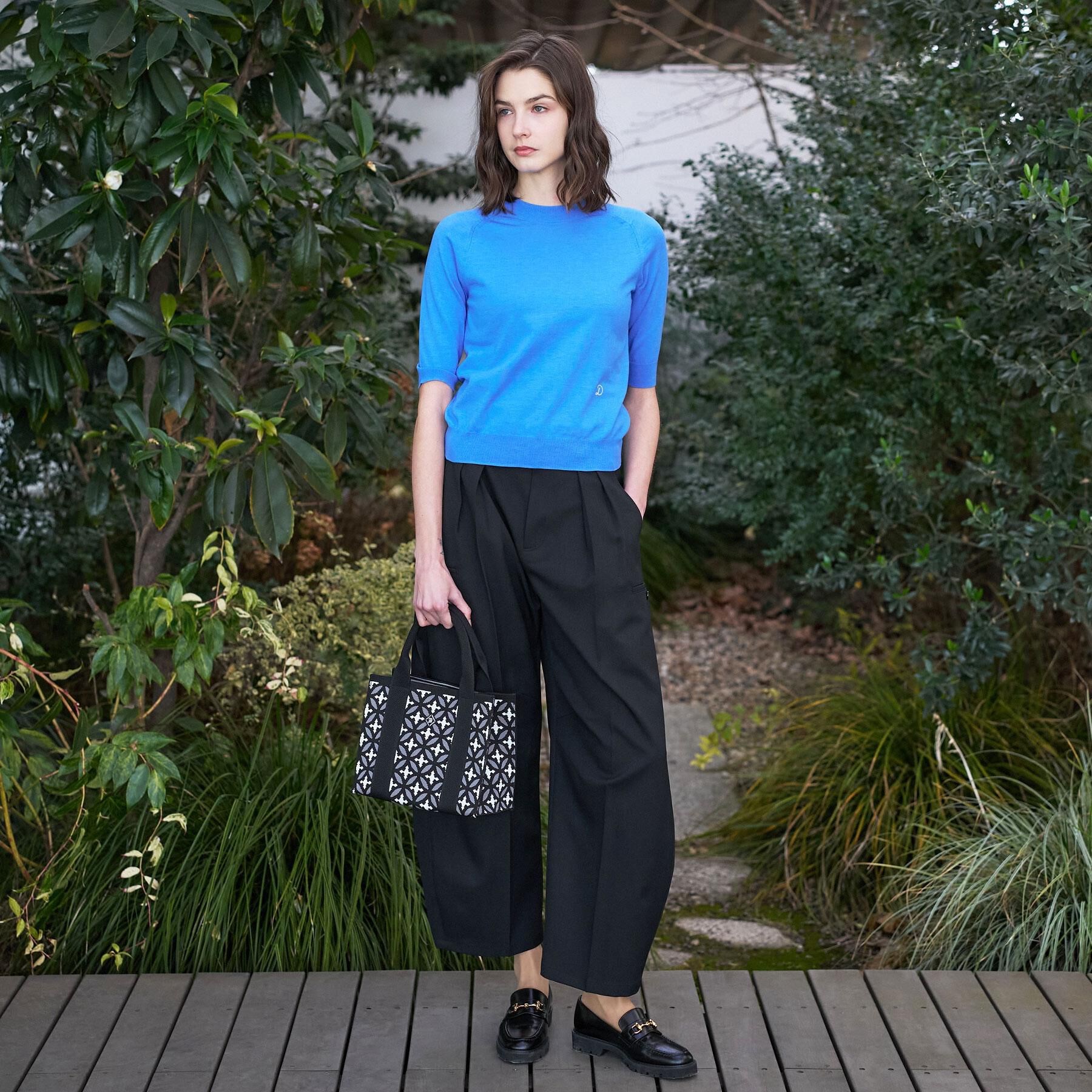 DRESSTERIOR「コットンシルクハーフスリーブニット」|ニット・セーター|