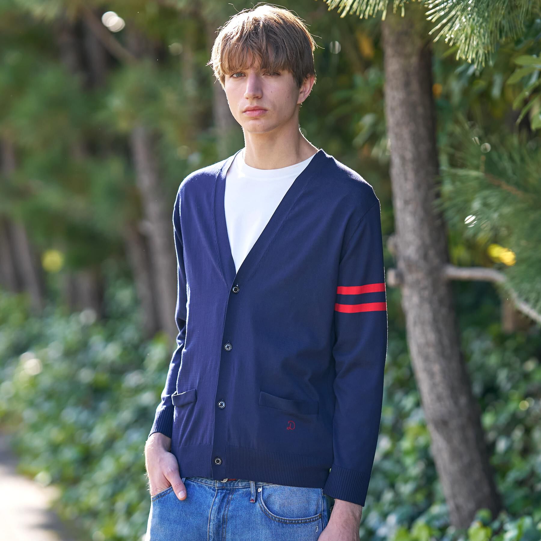 DRESSTERIOR「コットンシルク ニットカーディガン」|カーディガン|ネイビー(094)