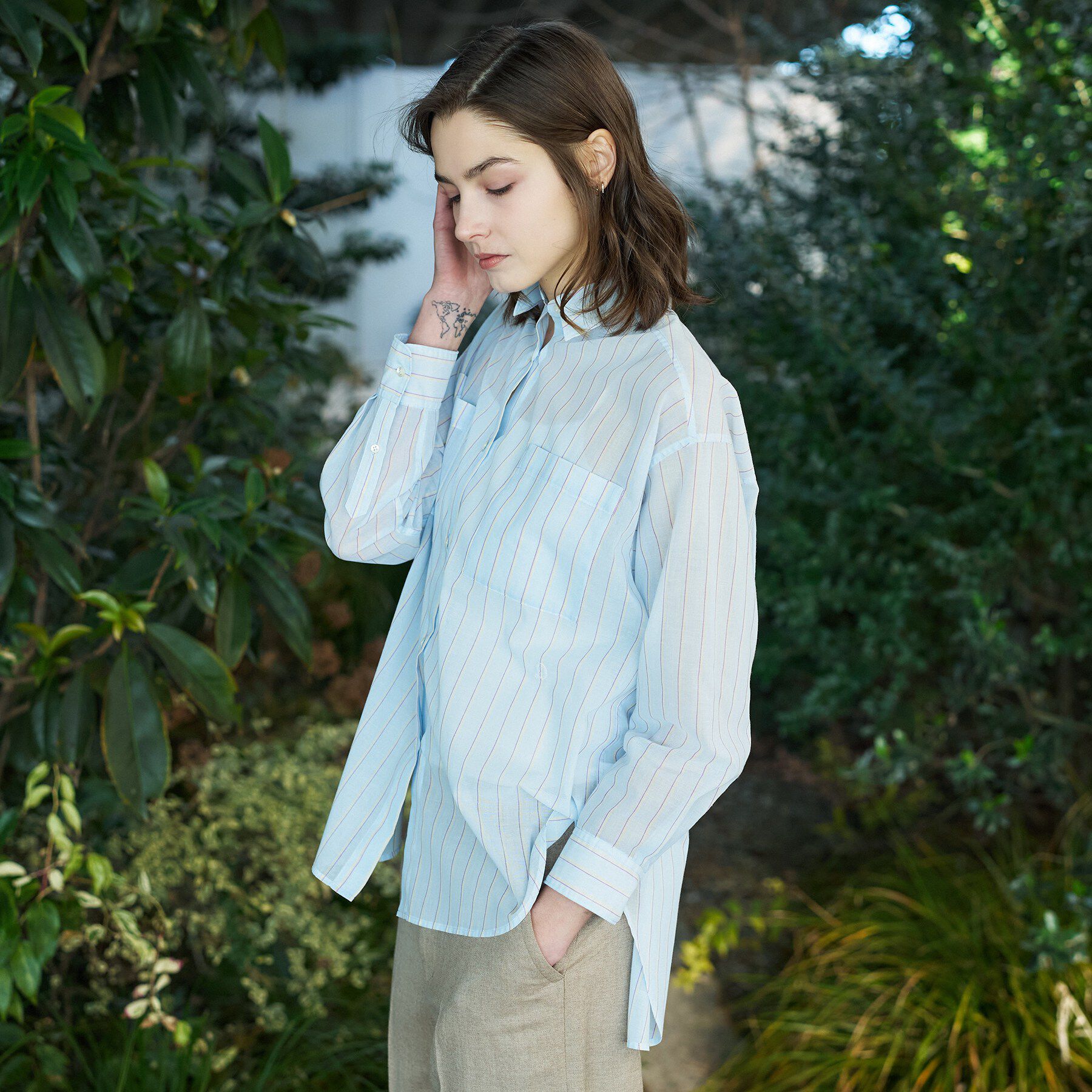 DRESSTERIOR「ストライプシアーシャツ」|シャツ・ブラウス|