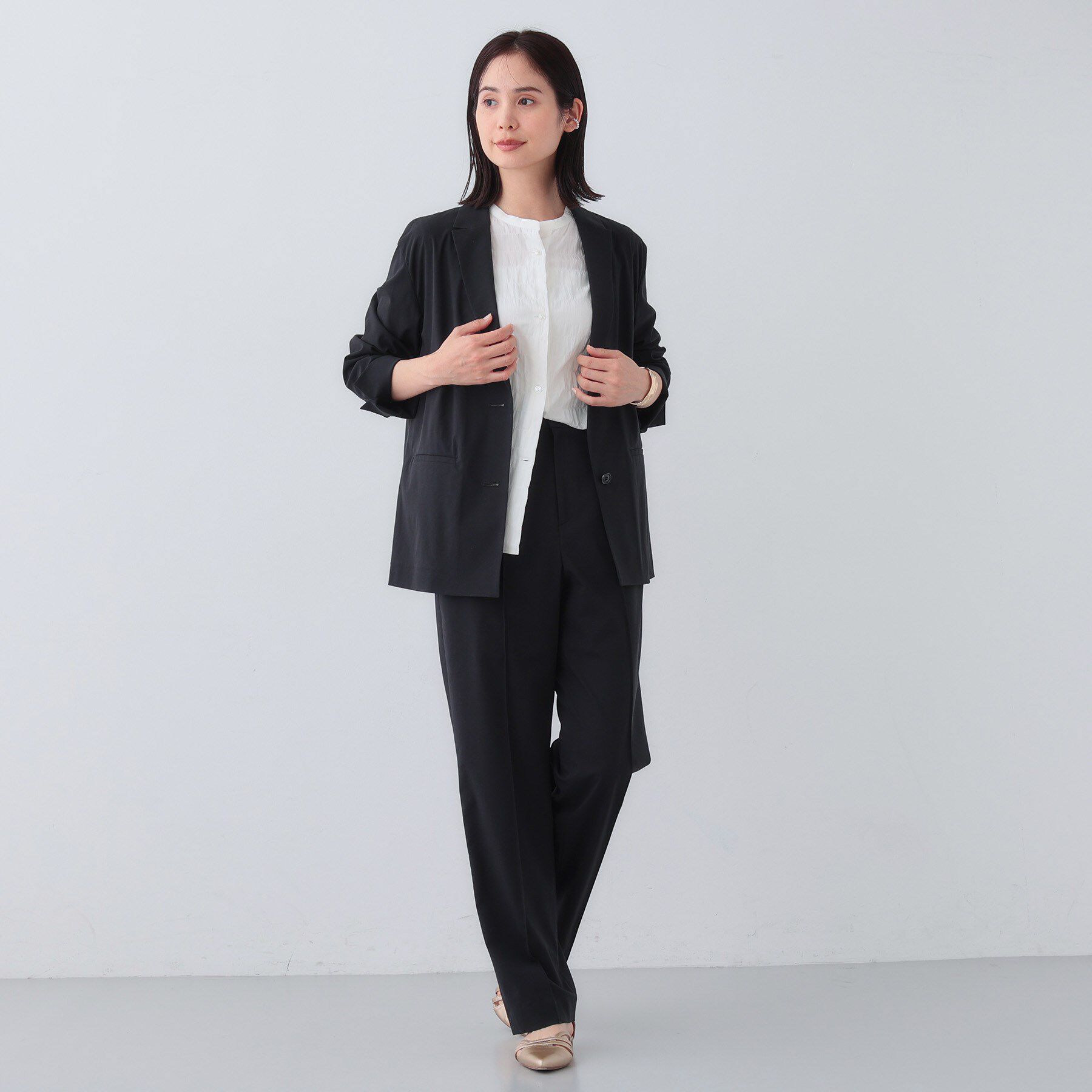 INDIVI「【日本製／SETUP可能】コットン混カーディガンライクジャケット」|スーツ|