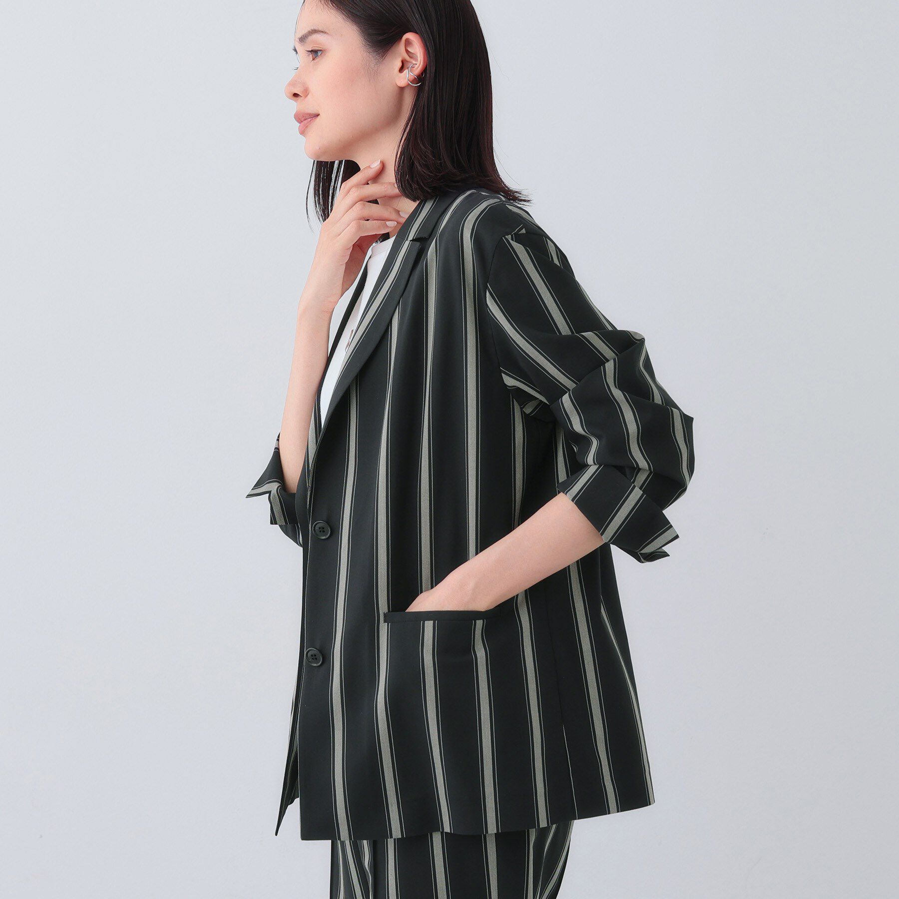 INDIVI「【日本製／SETUP可能】コットン混カーディガンライクジャケット」|スーツ|