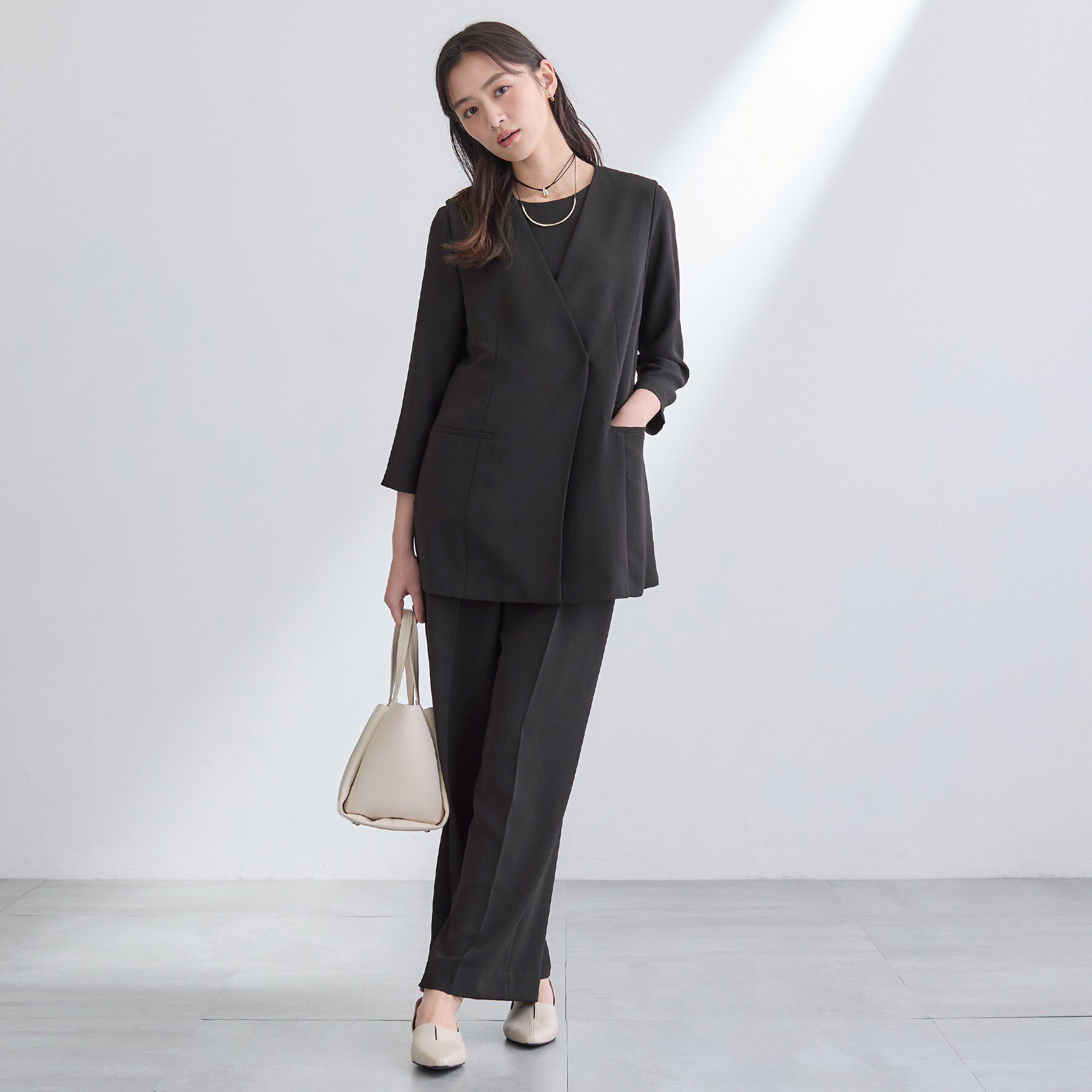 INDIVI「【洗える／多機能／SETUP可】着る日傘ジレジャケット」|ベスト・ジレ|