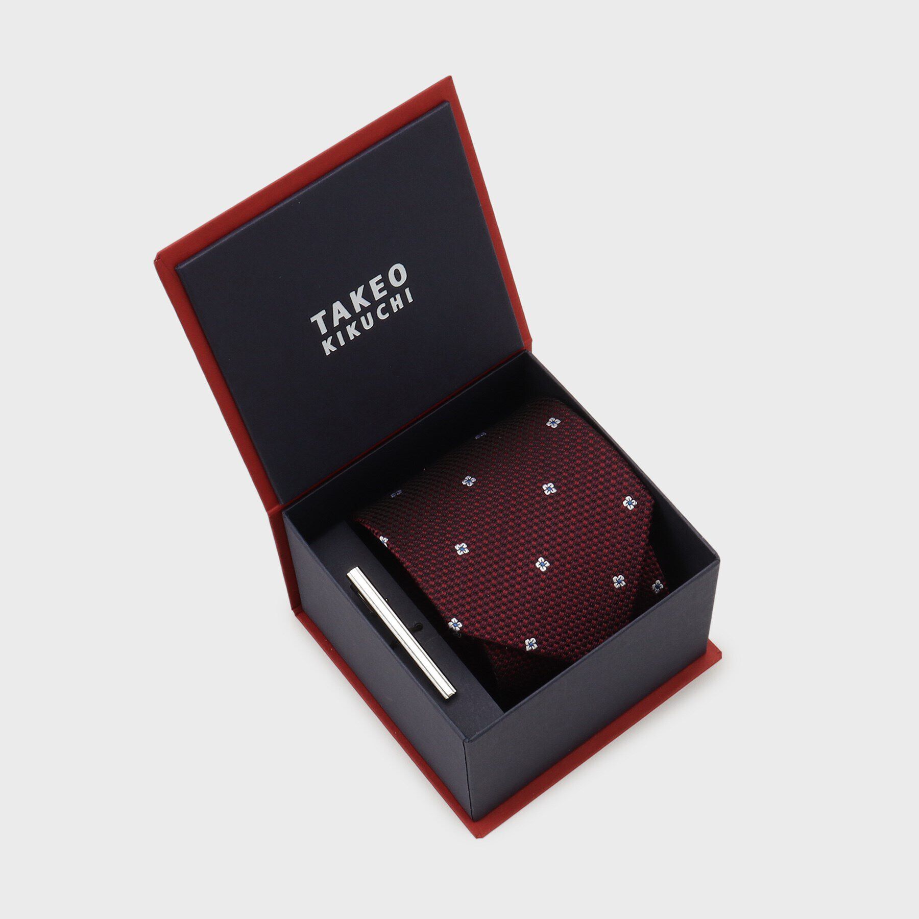 TAKEO KIKUCHI「フラワードットネクタイ＆タイバー カラーBOXセット」|ネクタイ・蝶ネクタイ|