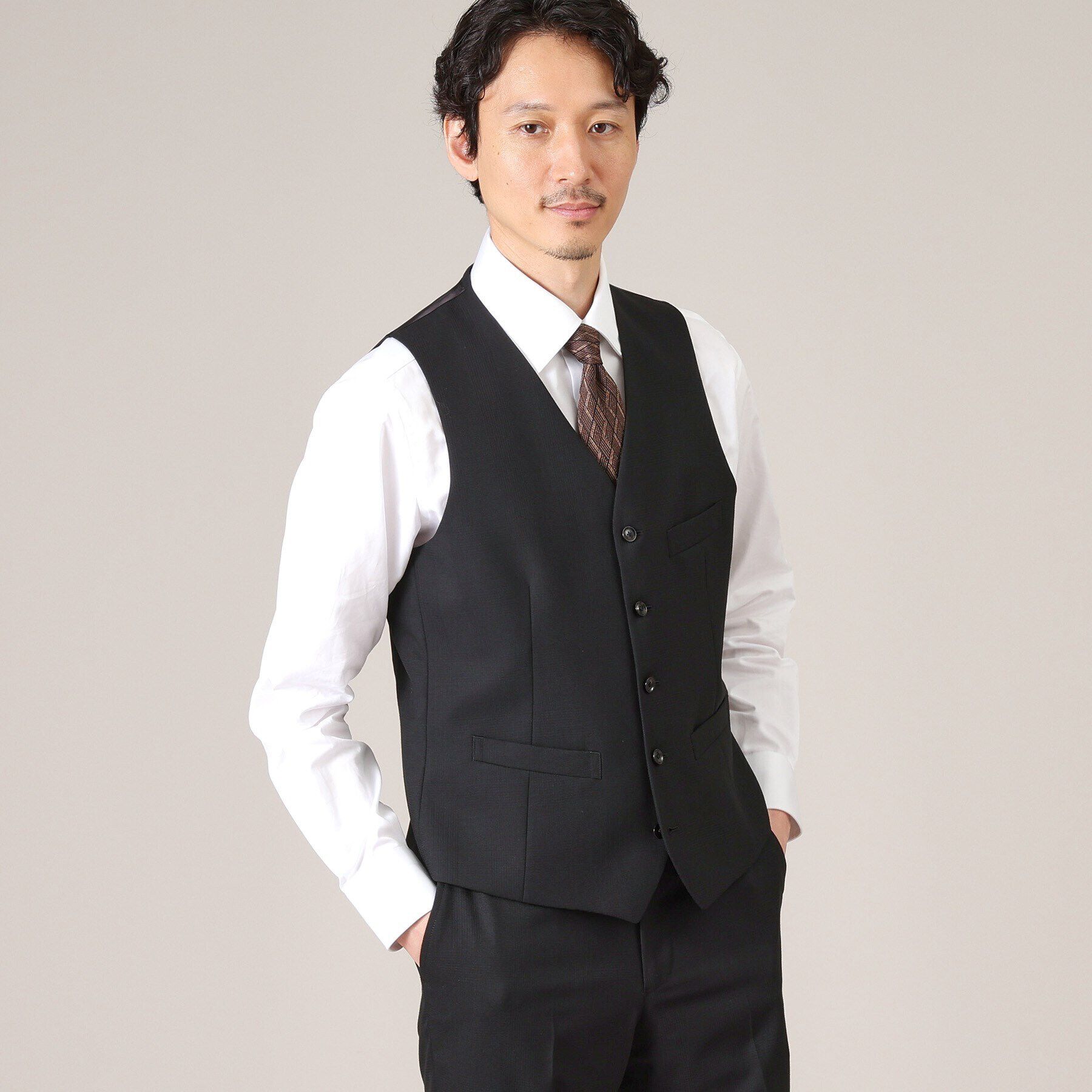 TAKEO KIKUCHI「【THE FLAGSHIP】シャドー番千鳥 べスト」|スーツ|