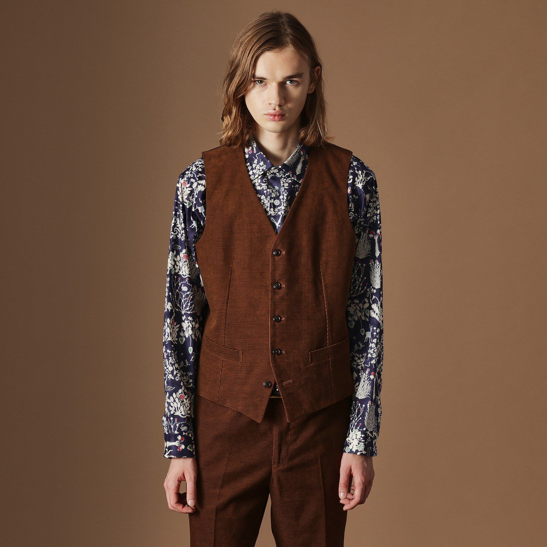 40CARATS&525「【Sサイズ～】ドビーキャラメルコールベスト」|スーツ|