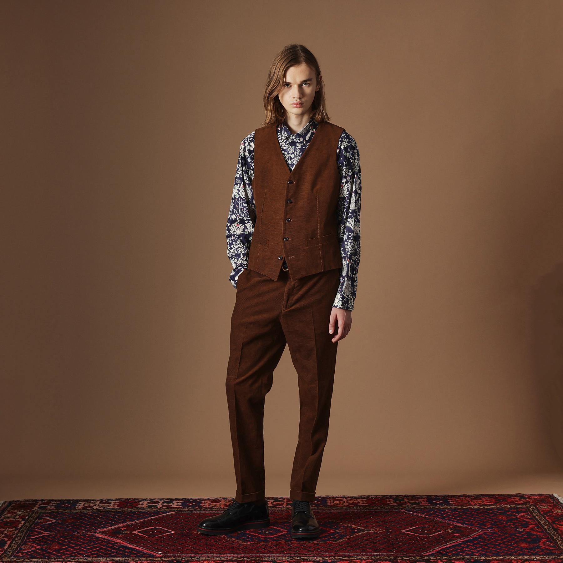 40CARATS&525「【Sサイズ～】ドビーキャラメルコールベスト」|スーツ|