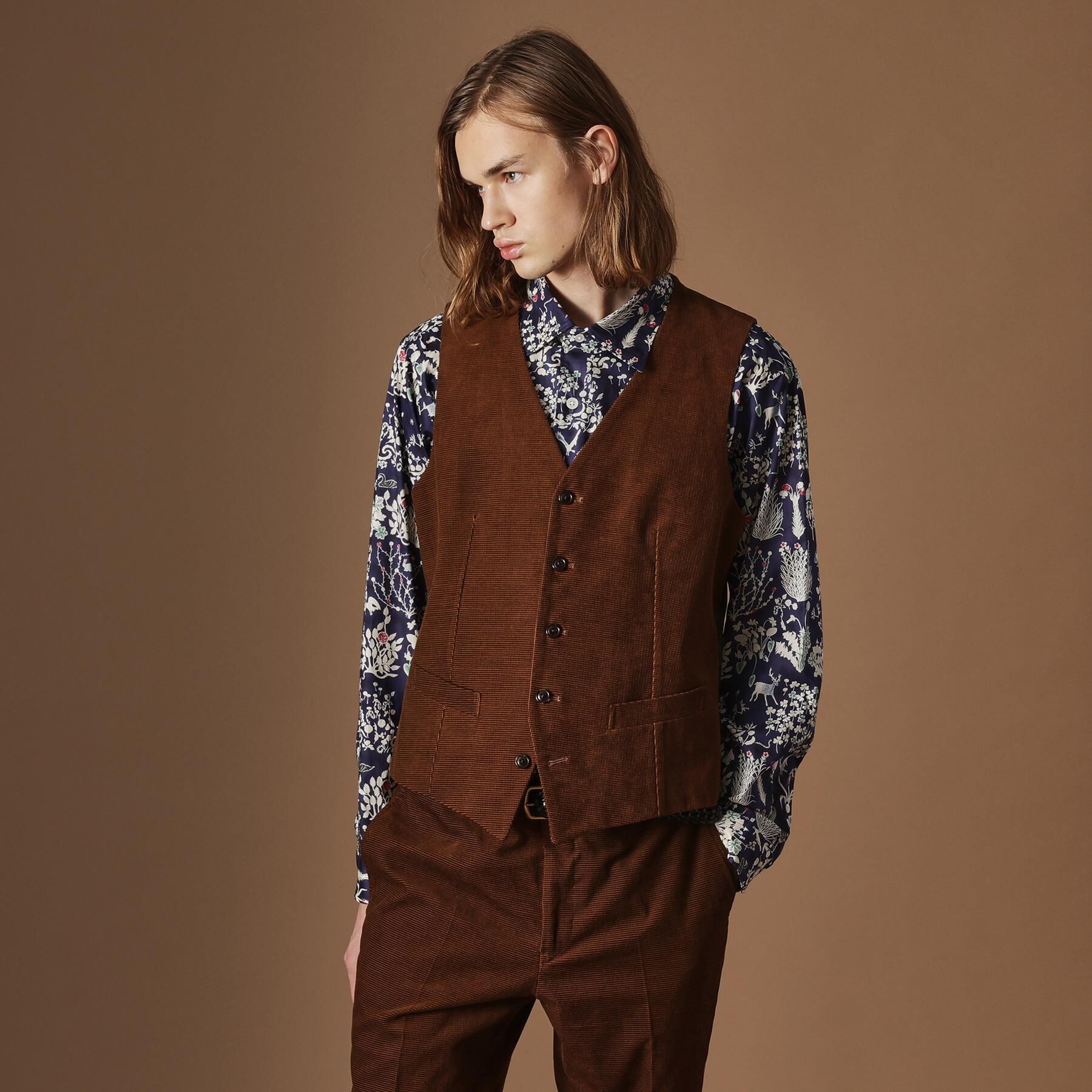 40CARATS&525「【Sサイズ～】ドビーキャラメルコールベスト」|スーツ|