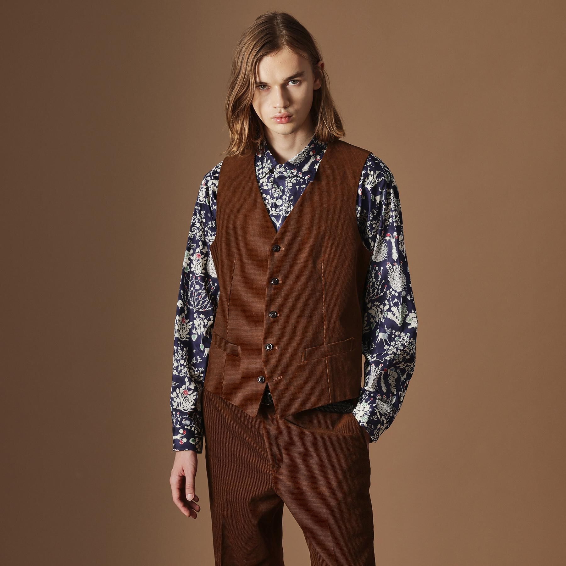 40CARATS&525「【Sサイズ～】ドビーキャラメルコールベスト」|スーツ|