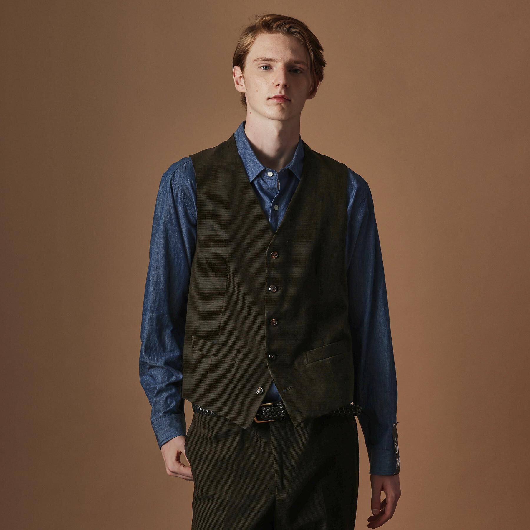 40CARATS&525「【Sサイズ～】ドビーキャラメルコールベスト」|スーツ|