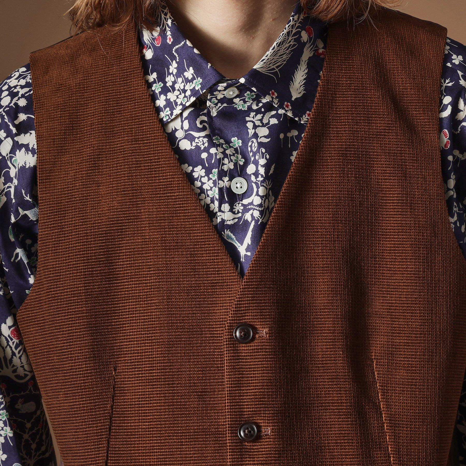 40CARATS&525「【Sサイズ～】ドビーキャラメルコールベスト」|スーツ|