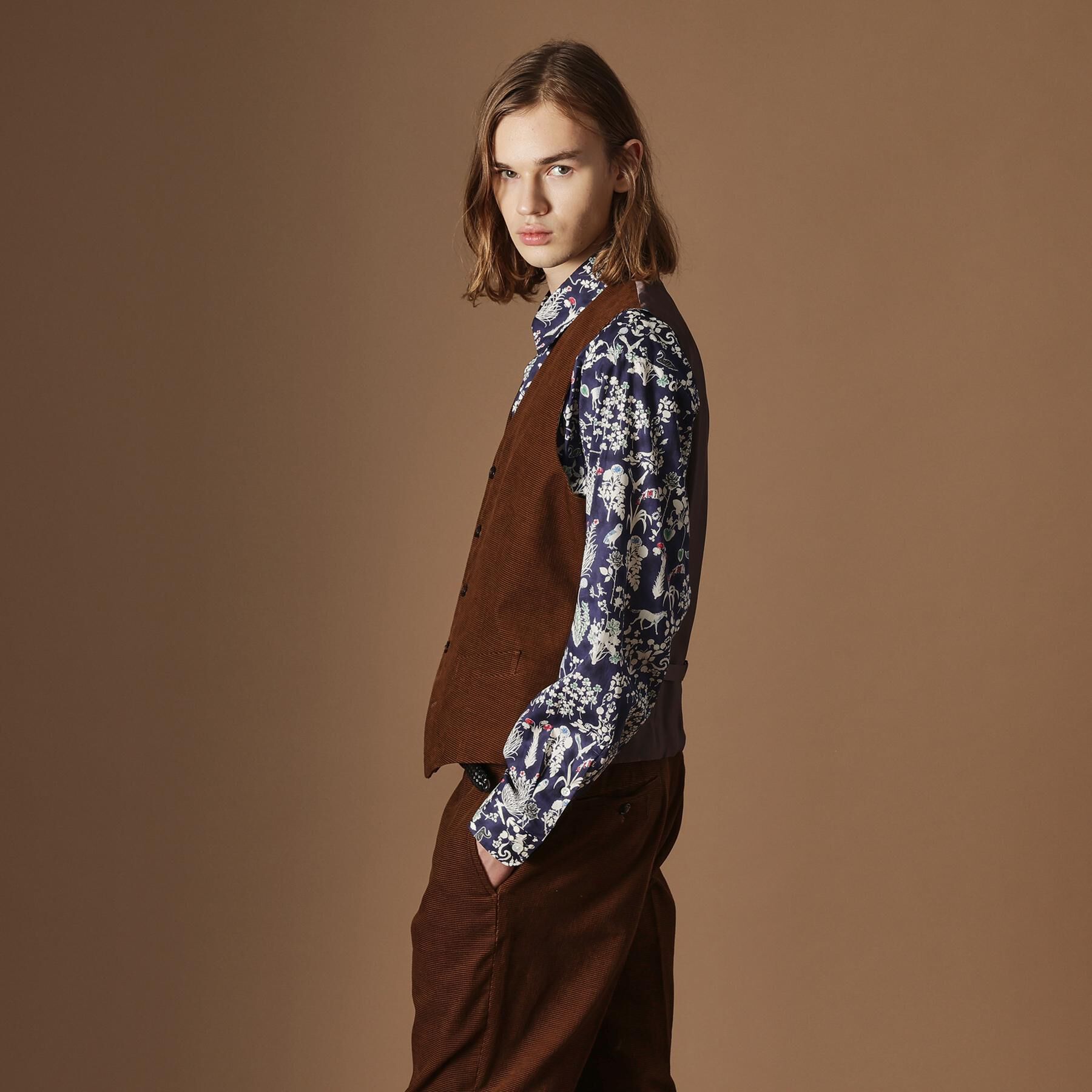 40CARATS&525「【Sサイズ～】ドビーキャラメルコールベスト」|スーツ|