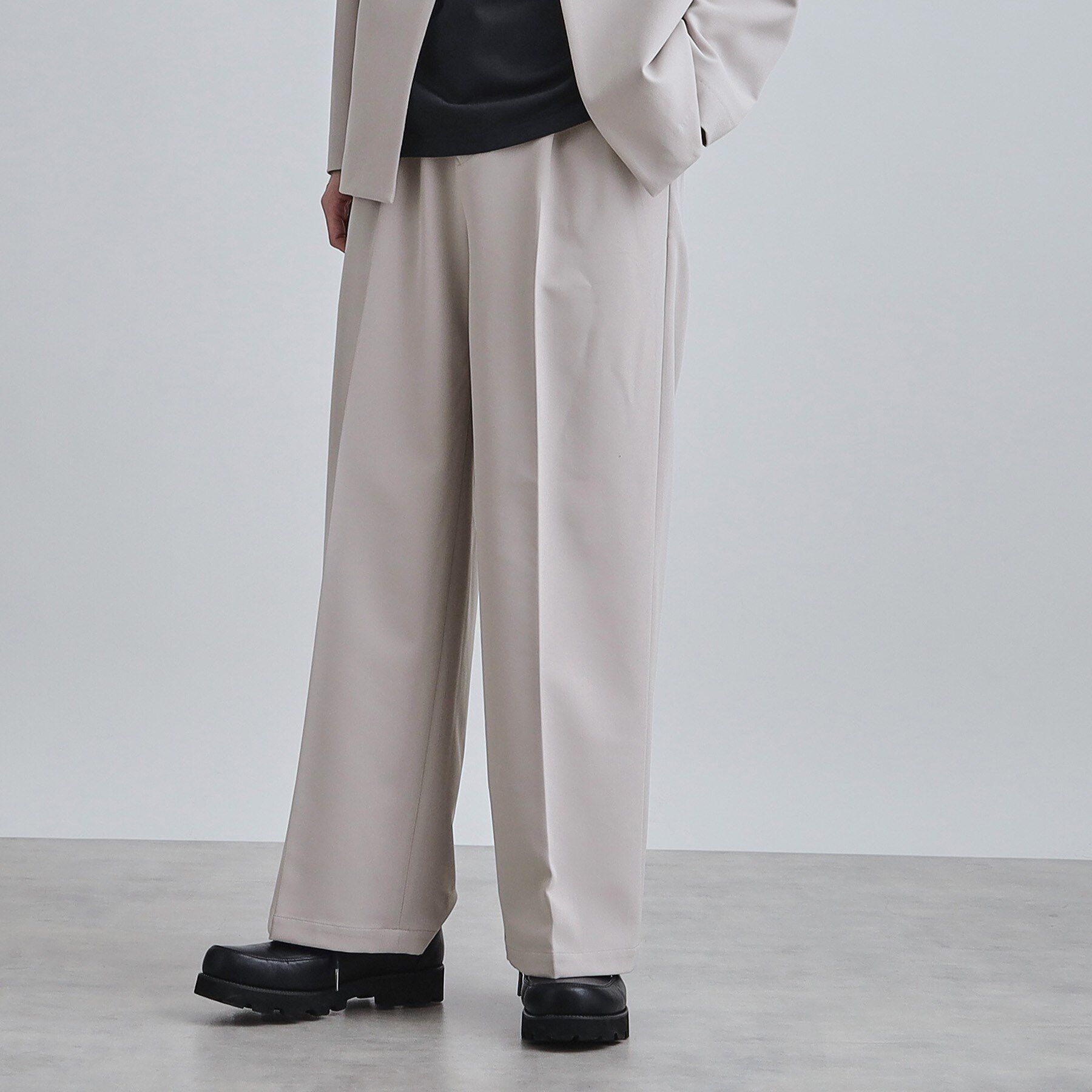 tk.TAKEO KIKUCHI「【セットアップ対応】360度ストレッチ ワイドストレートパンツ」|その他|ライトグレー(011