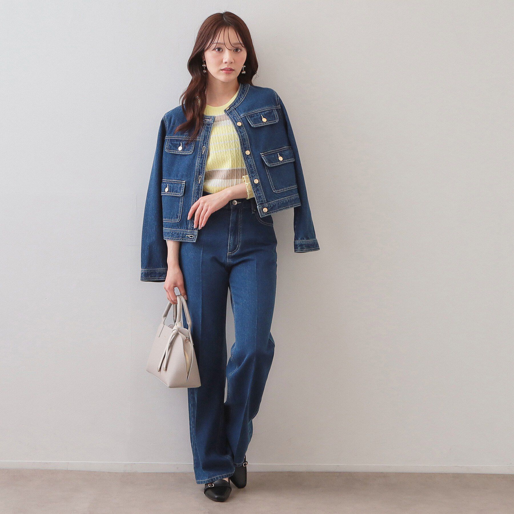 index「ランダムボーダーケーブルニット【洗濯機OK/坑ピル】」|ニット・セーター|