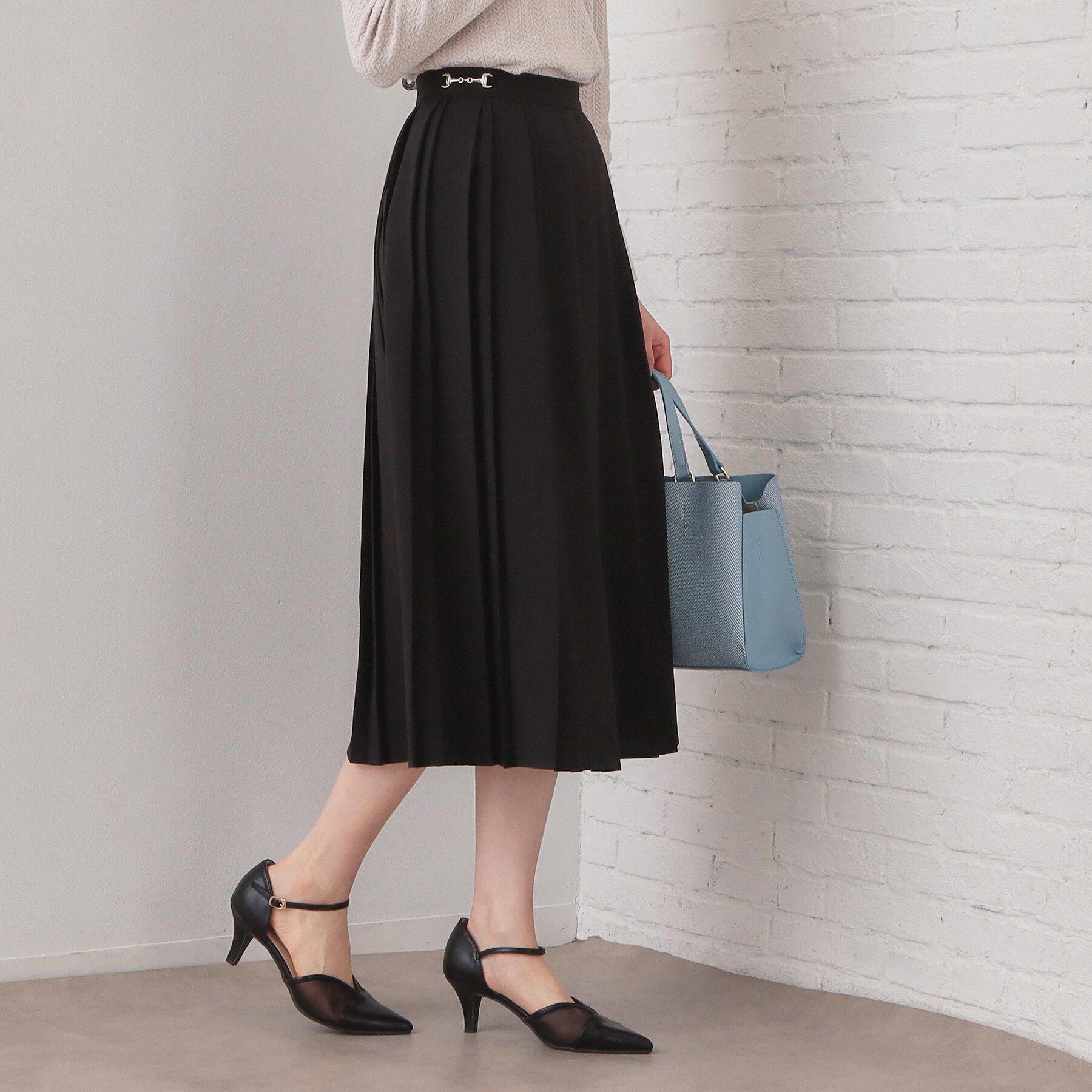 index「ビット付きダブルプリーツスカート【洗濯機OK/イージーアイロン】」|スカート|