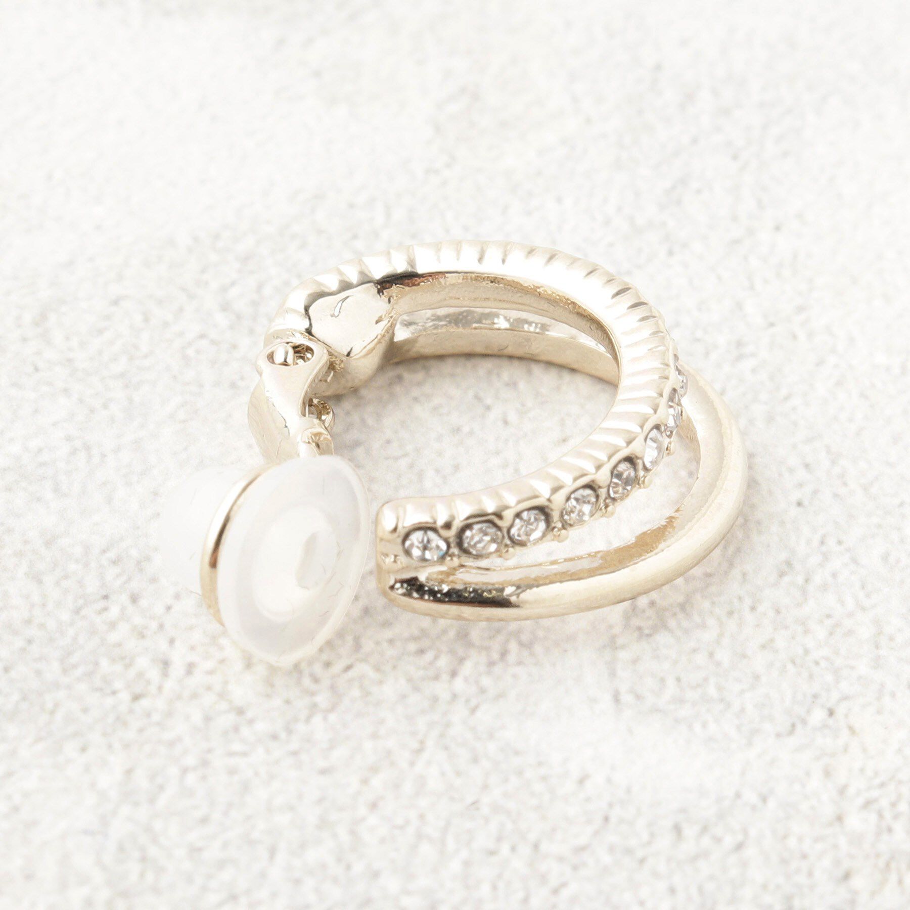 OPAQUE.CLIP「ダブルビジューイヤリング」|イヤリング|