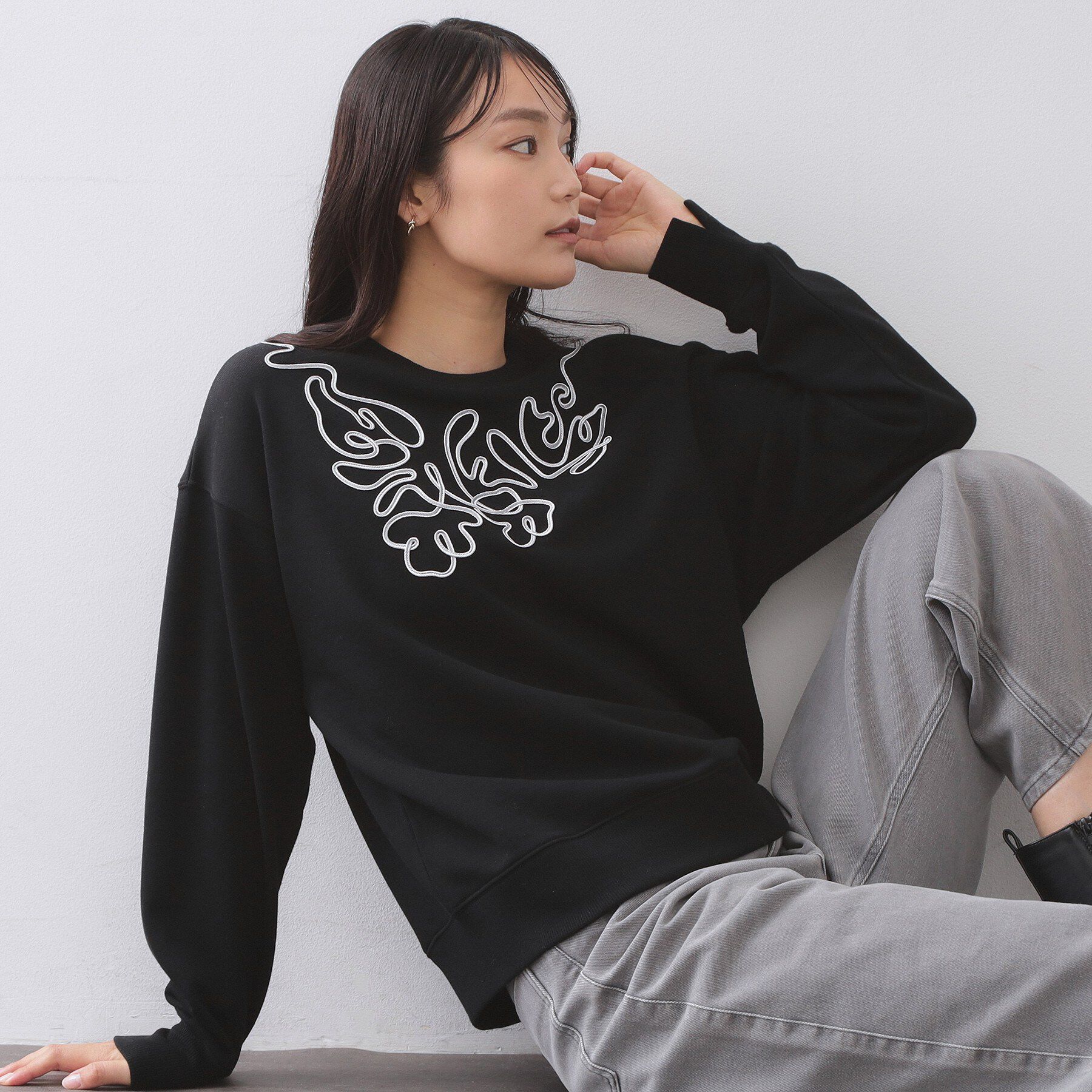 OPAQUE.CLIP「コード刺繍裏毛プルオーバー【洗濯機OK】」|パーカー|