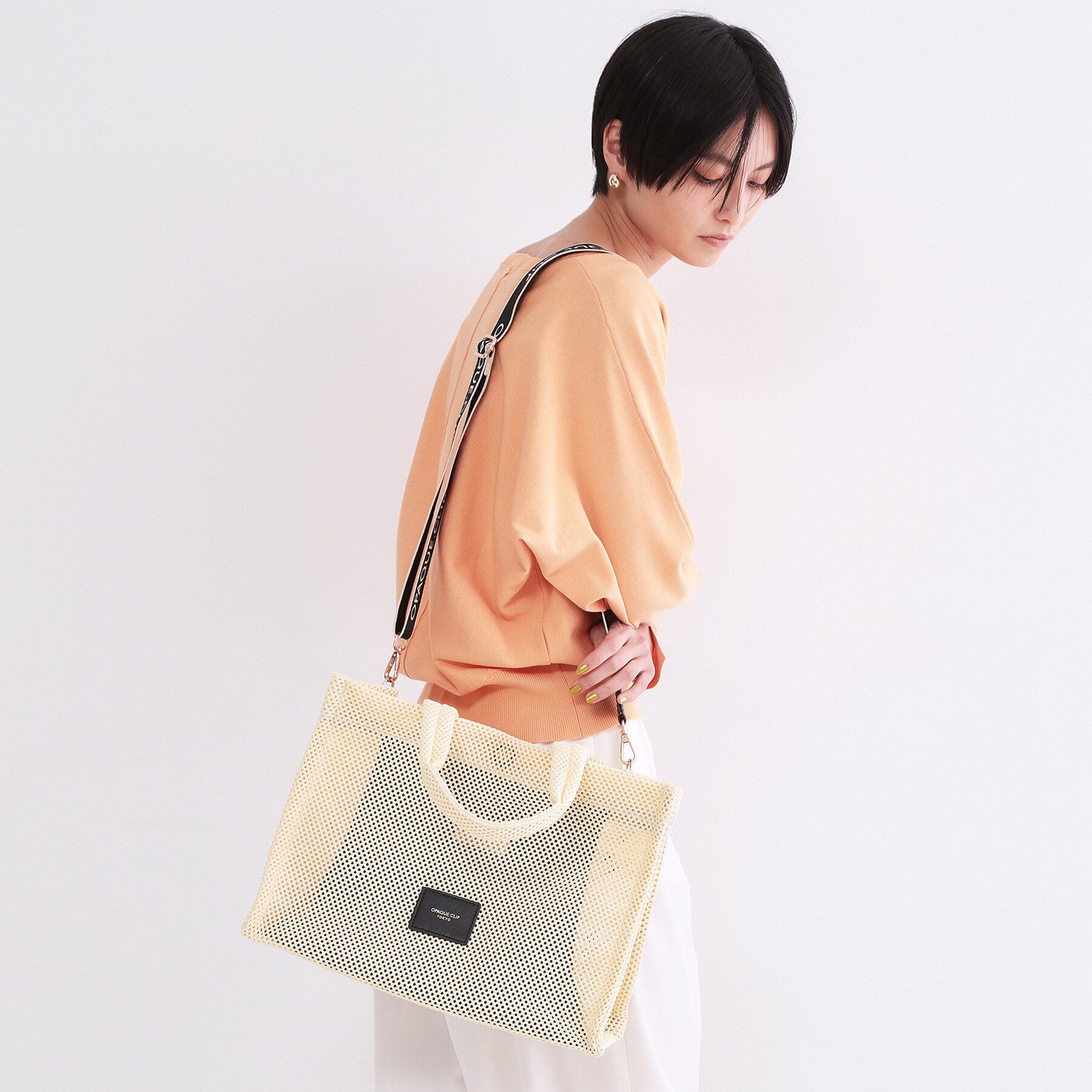 OPAQUE.CLIP「メッシュスクエアトートバッグ【2WAY／A4サイズ対応】」|トートバッグ|