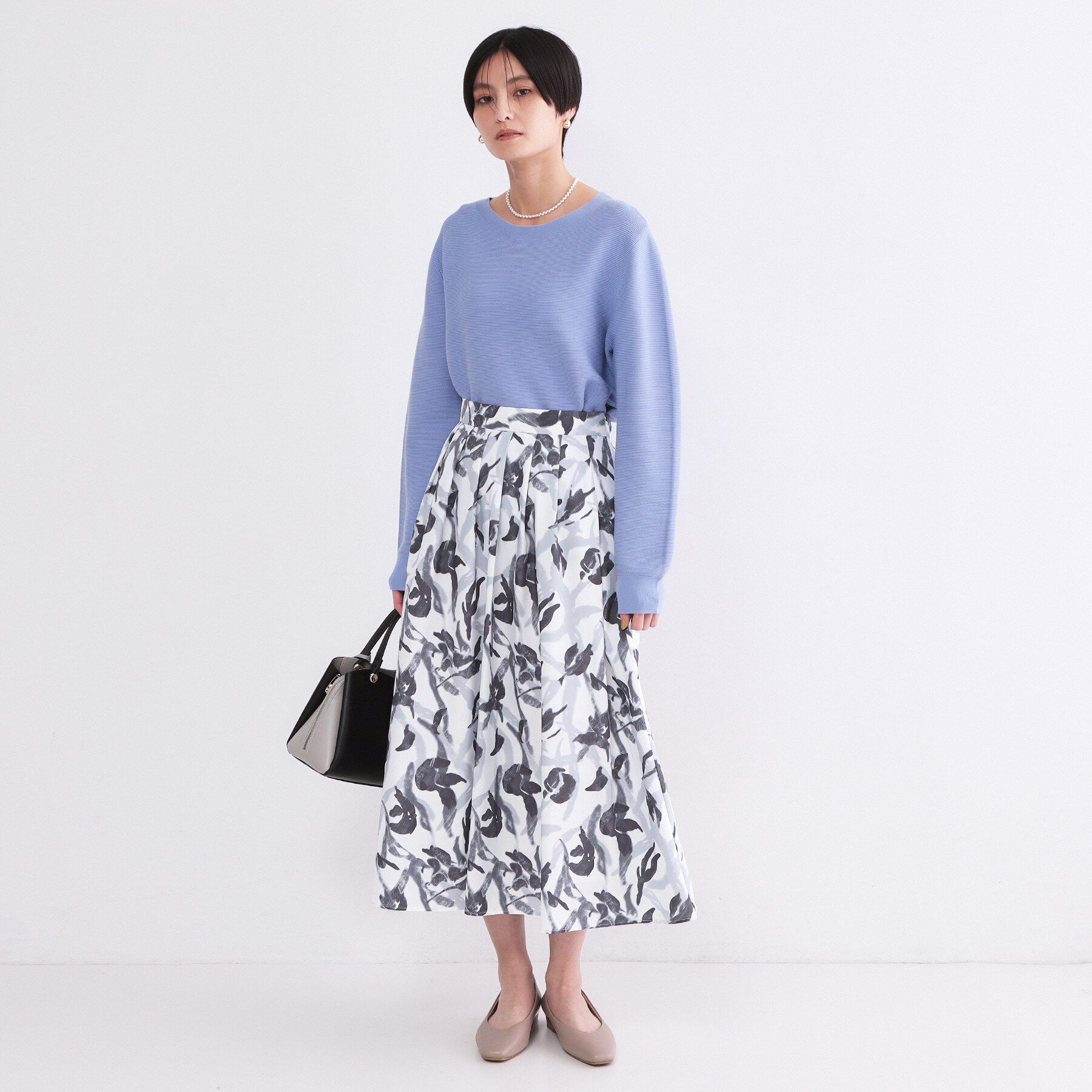 OPAQUE.CLIP「ボートネックガーターニット/オーガニックコットン混【洗濯機OK/UVケア】《6col》」|ニット・セーター|