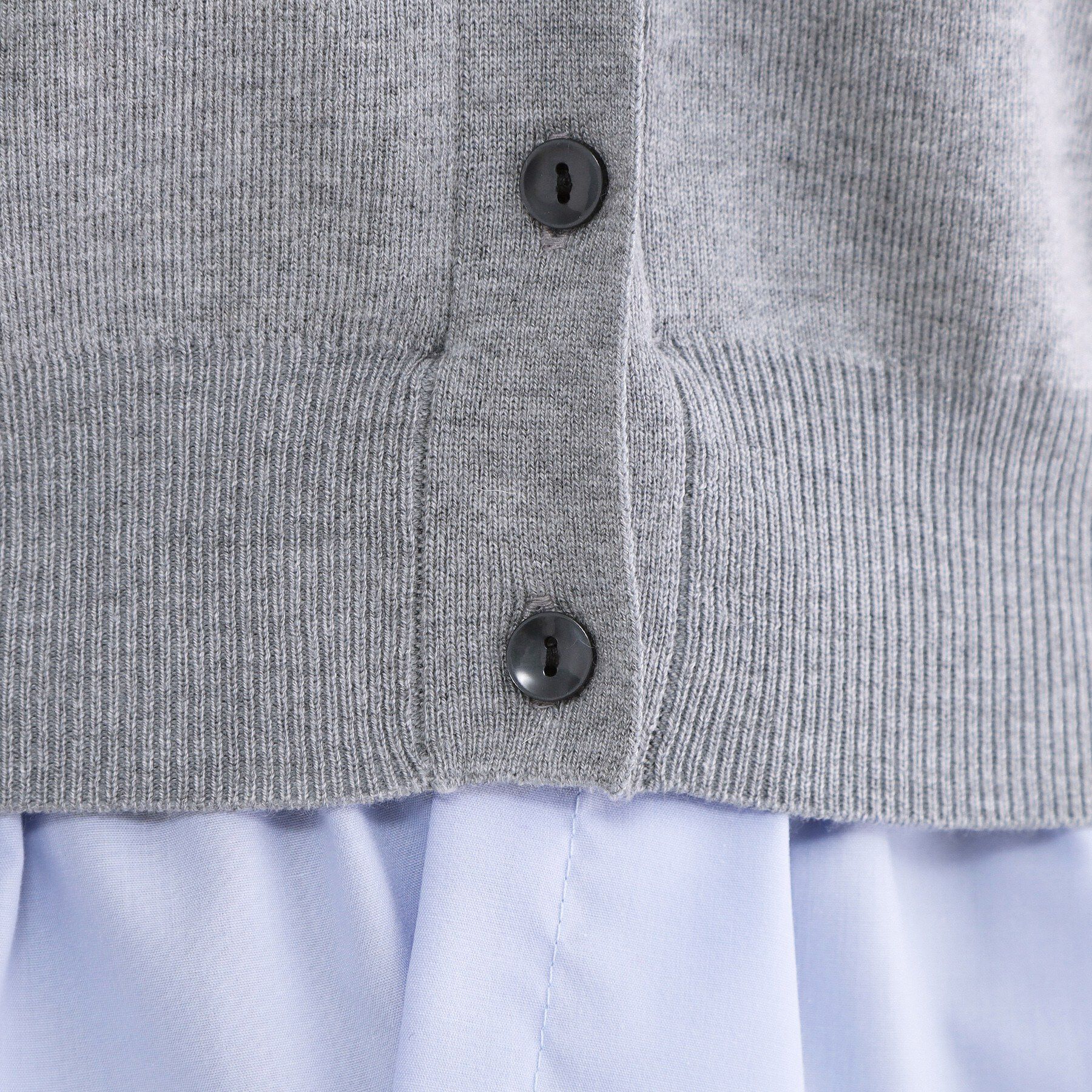 OPAQUE.CLIP「ポロ衿シャツドッキングニット【洗濯機OK】」|カーディガン|