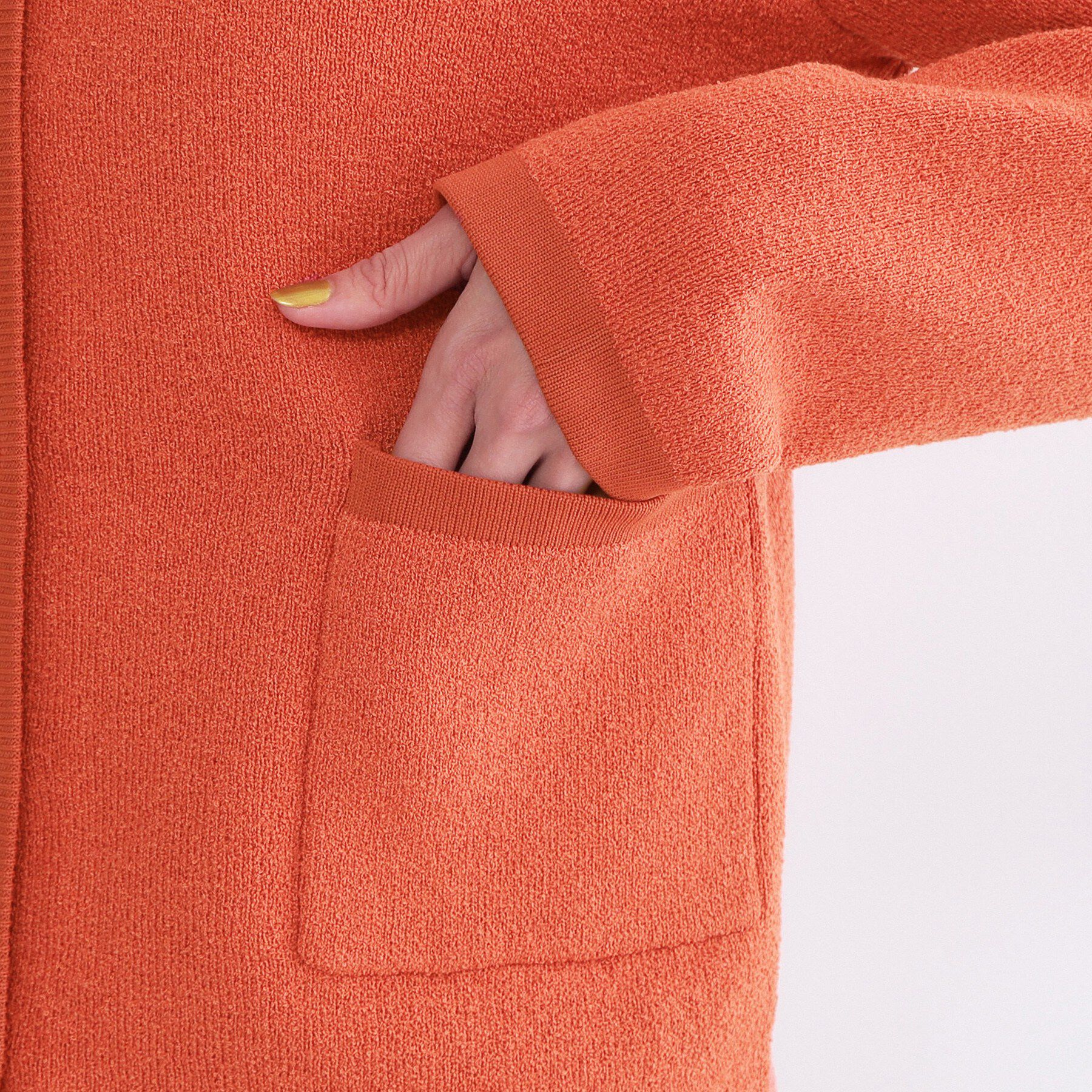 OPAQUE.CLIP「ブークレ金ボタンニットカーディガン【洗濯機OK】」|カーディガン|