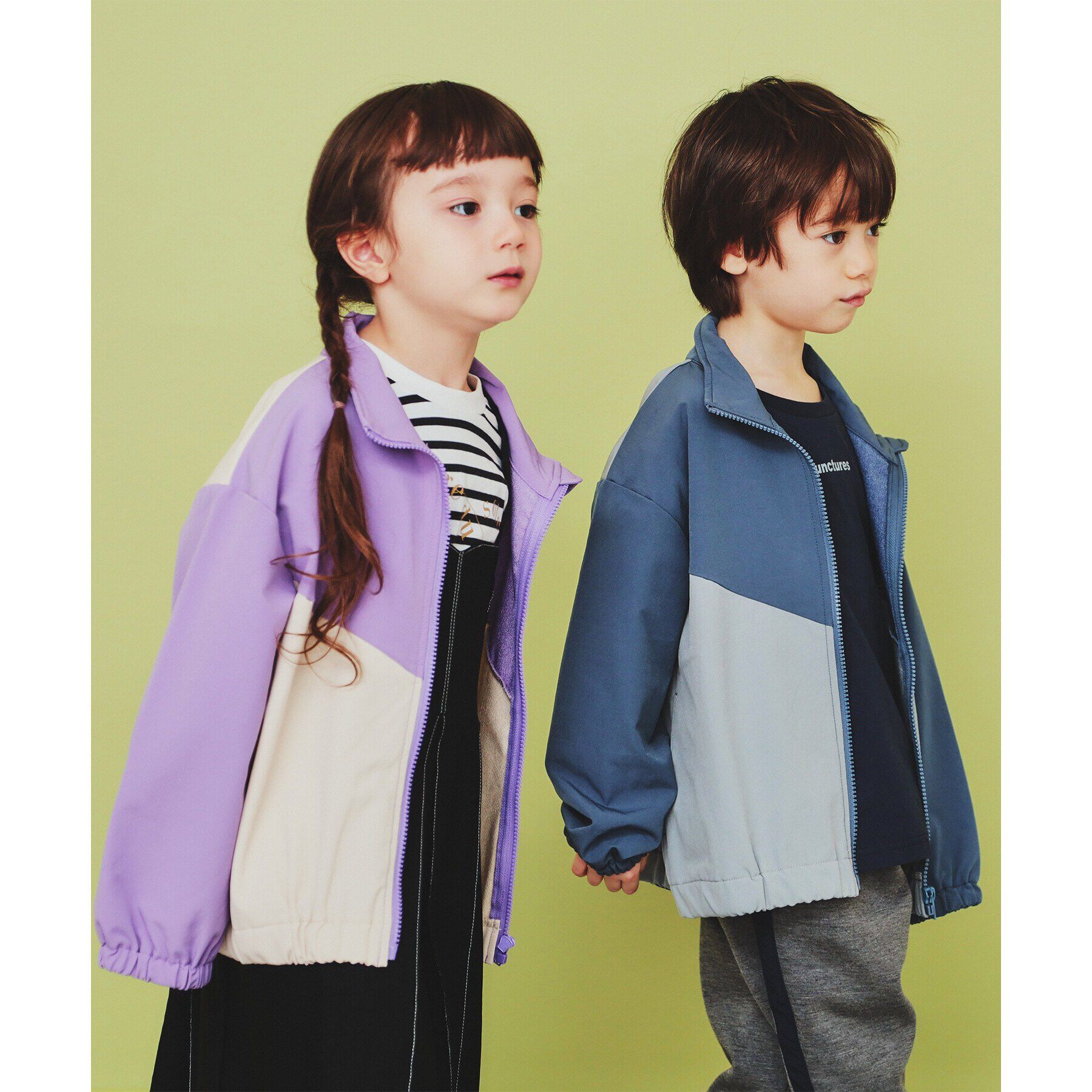 THE SHOP TK「【120-150】配色スタンドブルゾン/洗濯機OK」|ブルゾン・スタジャン|