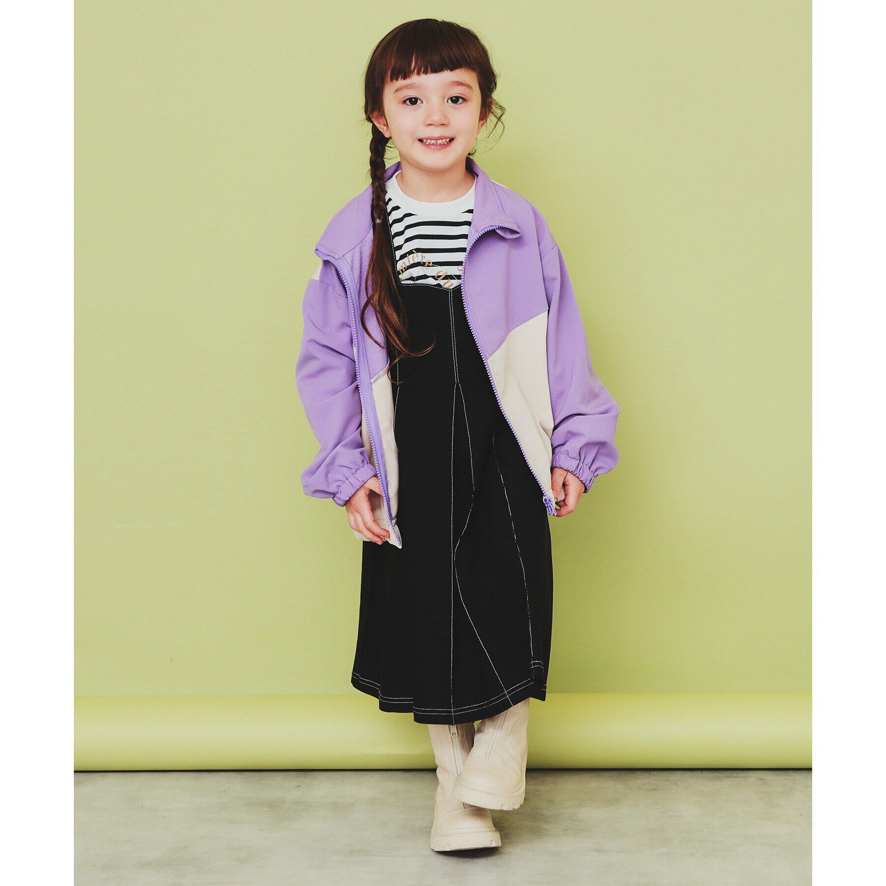 THE SHOP TK「【120-150】配色スタンドブルゾン/洗濯機OK」|ブルゾン・スタジャン|