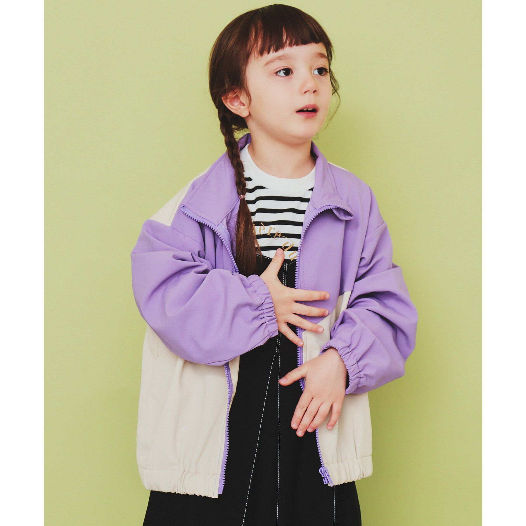 THE SHOP TK「【120-150】配色スタンドブルゾン/洗濯機OK」|ブルゾン・スタジャン|