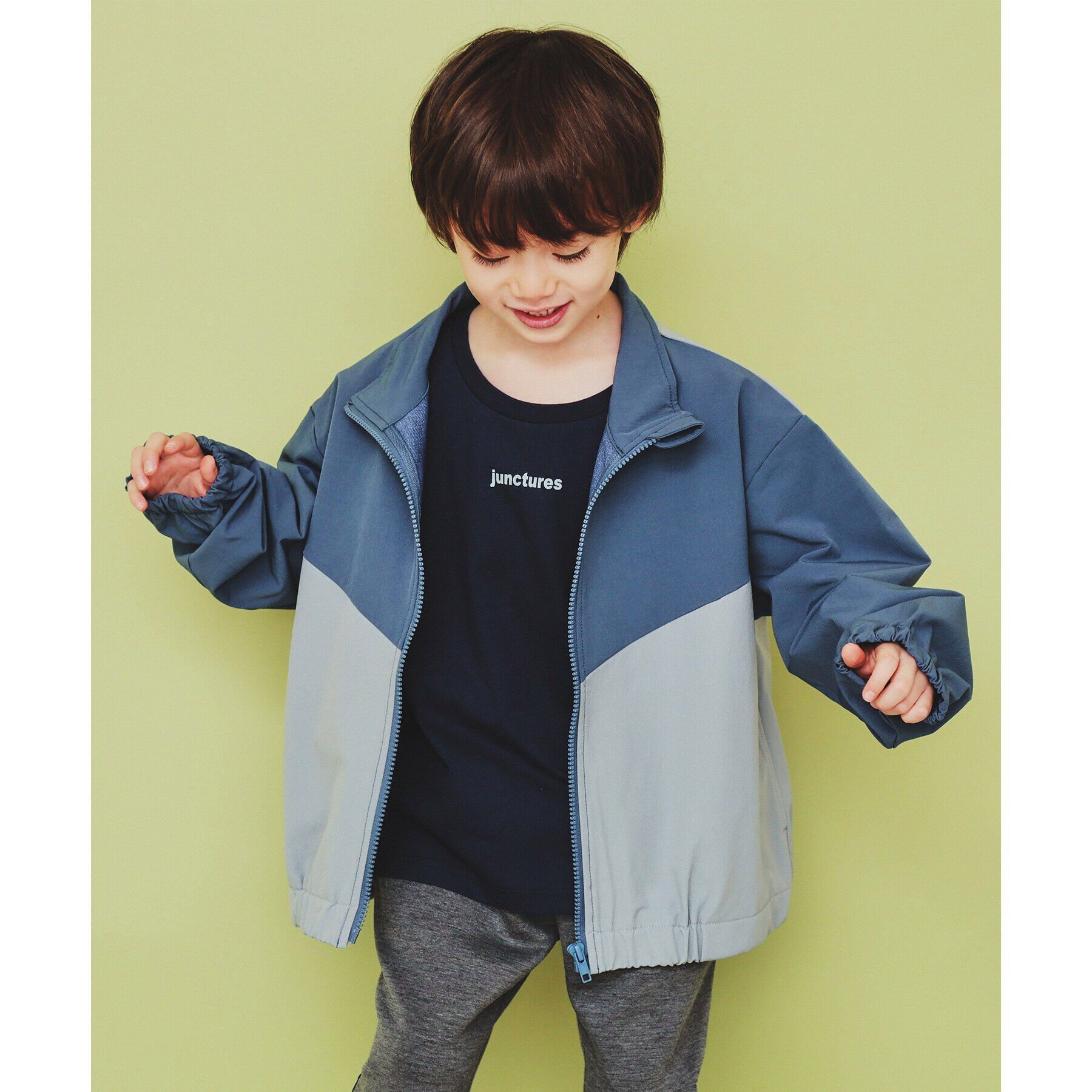 THE SHOP TK「【120-150】配色スタンドブルゾン/洗濯機OK」|ブルゾン・スタジャン|