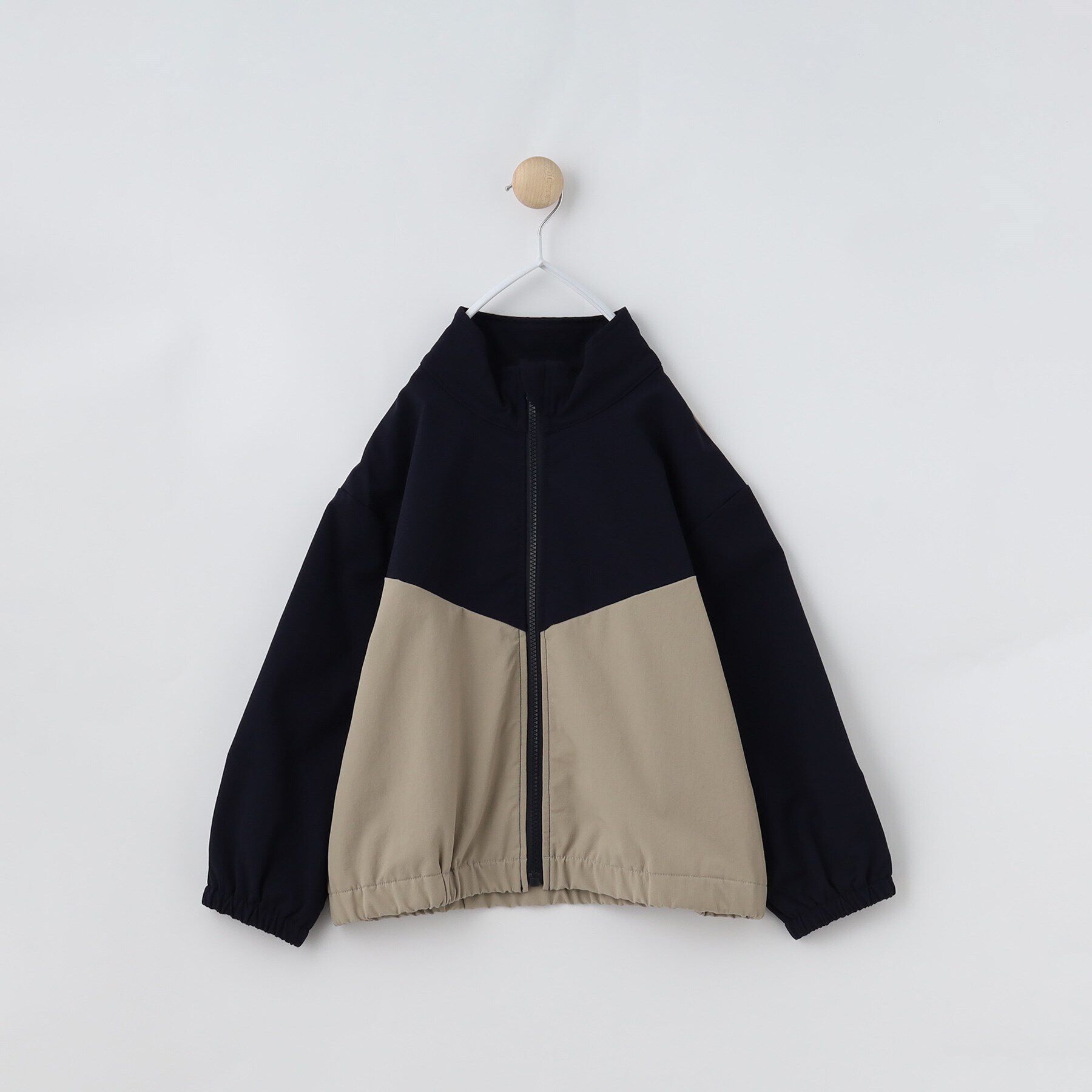 THE SHOP TK「【120-150】配色スタンドブルゾン/洗濯機OK」|ブルゾン・スタジャン|ネイビー(594)